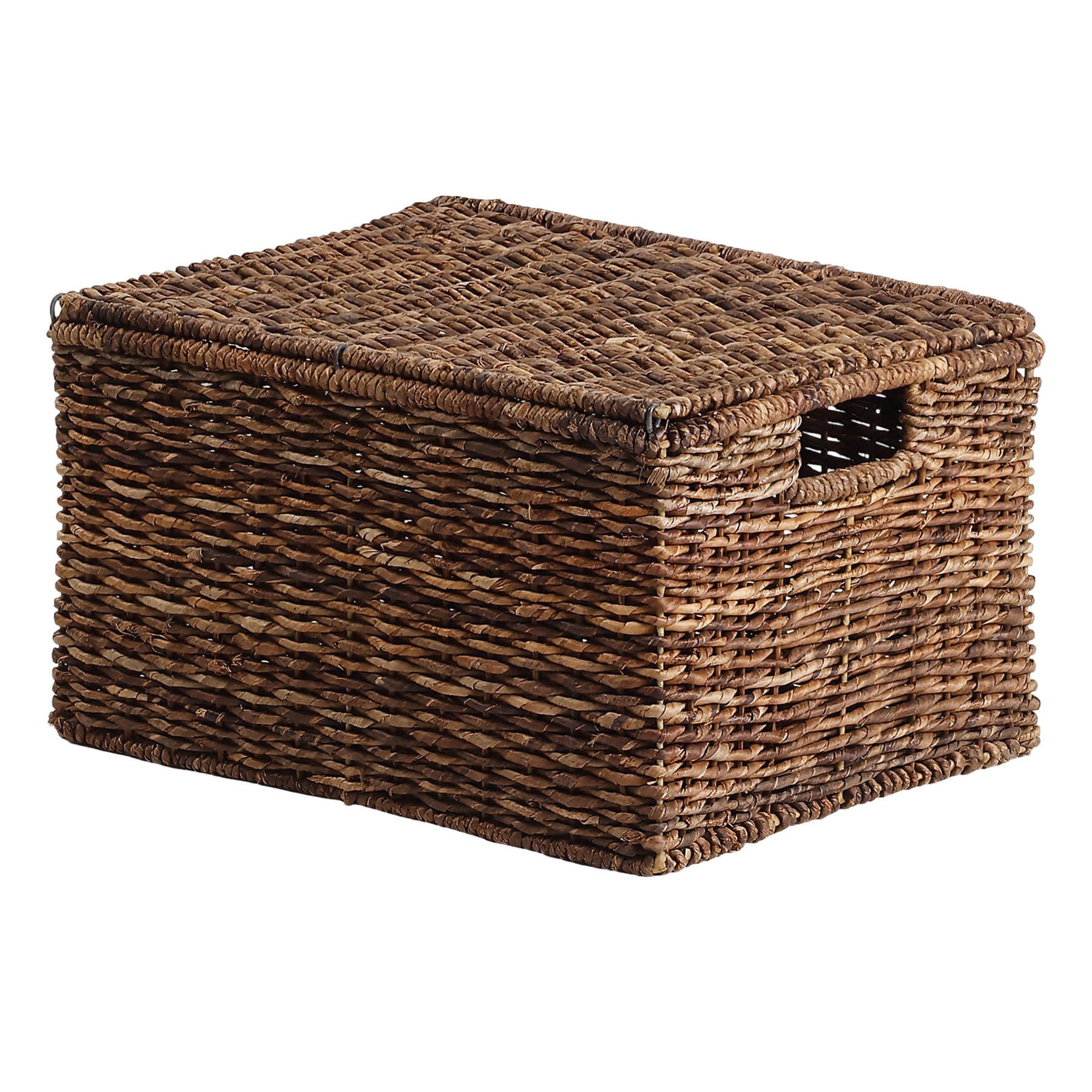 Abaca Rectangle Storage Basket - Brown, 17.2x12.0x9.5"