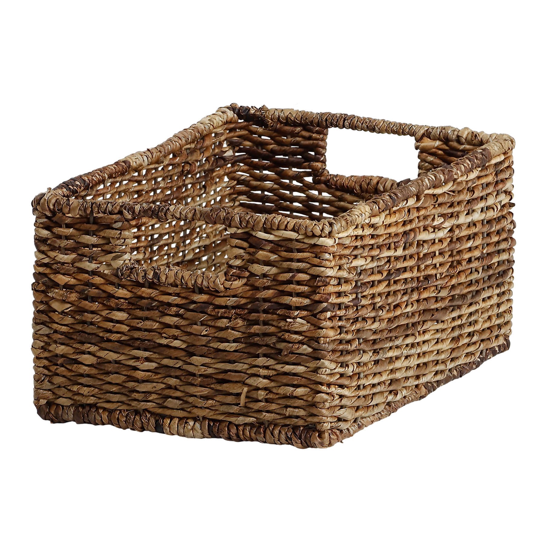 Abaca Rectangle Storage Basket - Brown, 14.5x10.2x7.5"