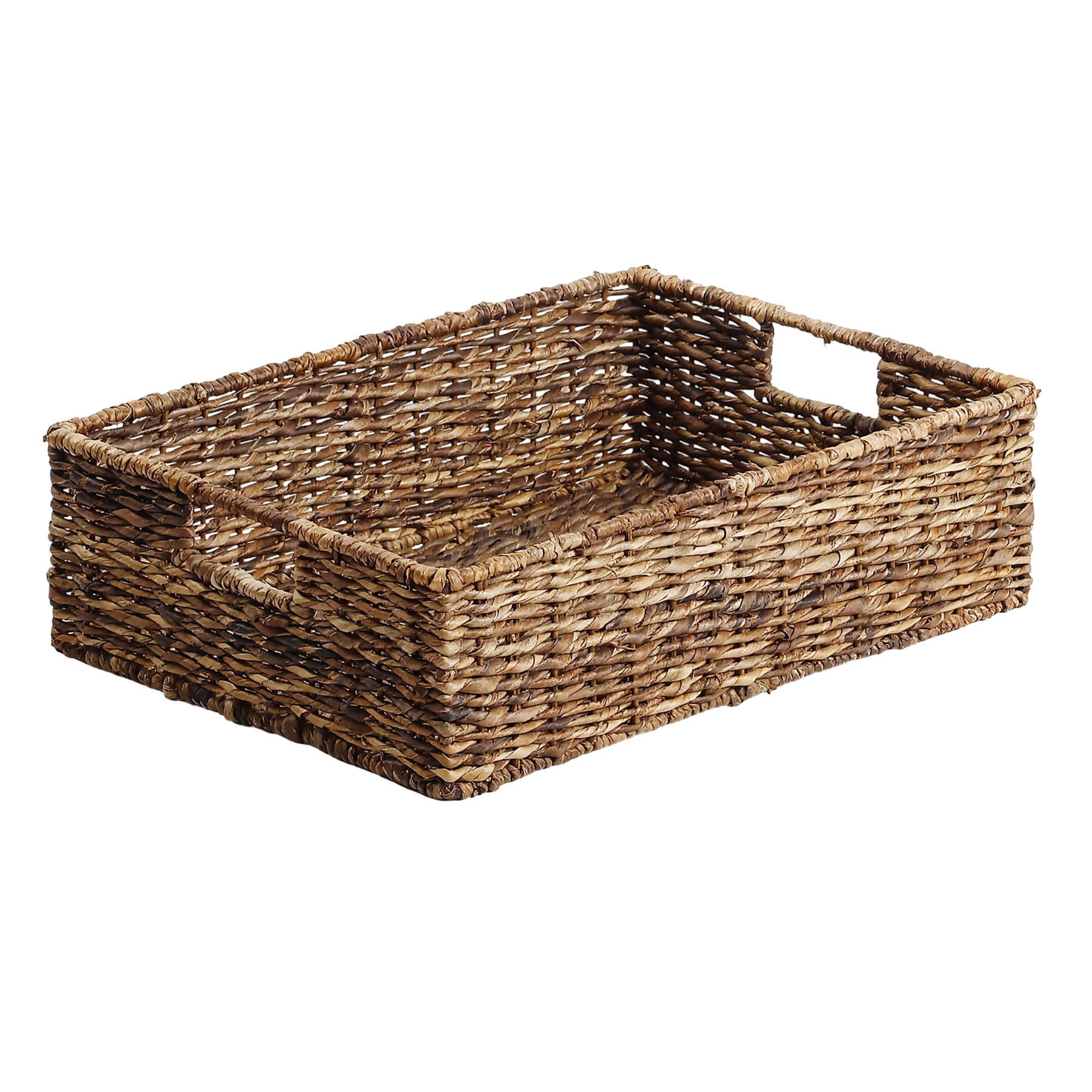 Abaca Rectangle Storage Basket - Brown, 18.2x13.5x6.0"