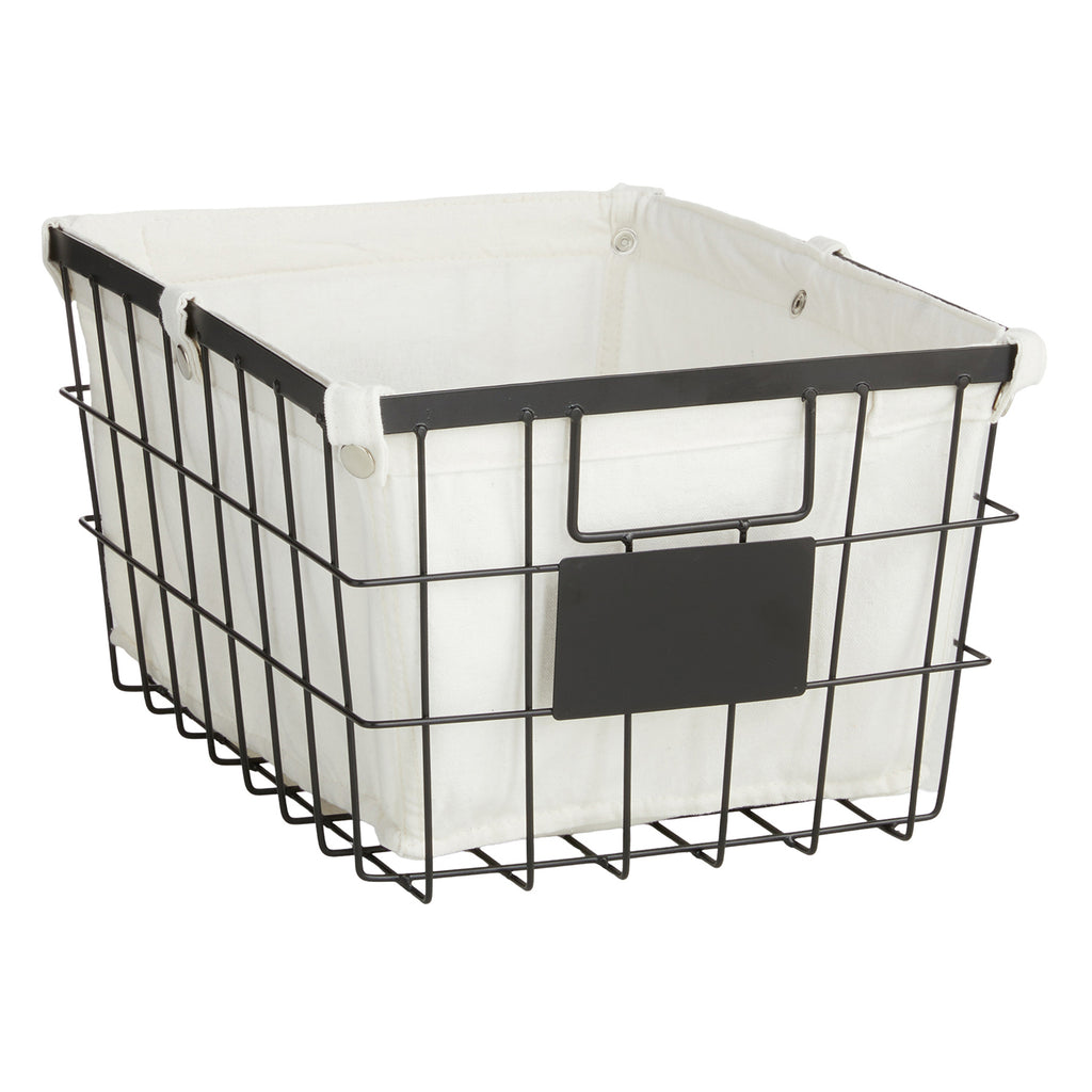Metal Rectangle Storage Basket - Black, 15.0x11.0x8.0"