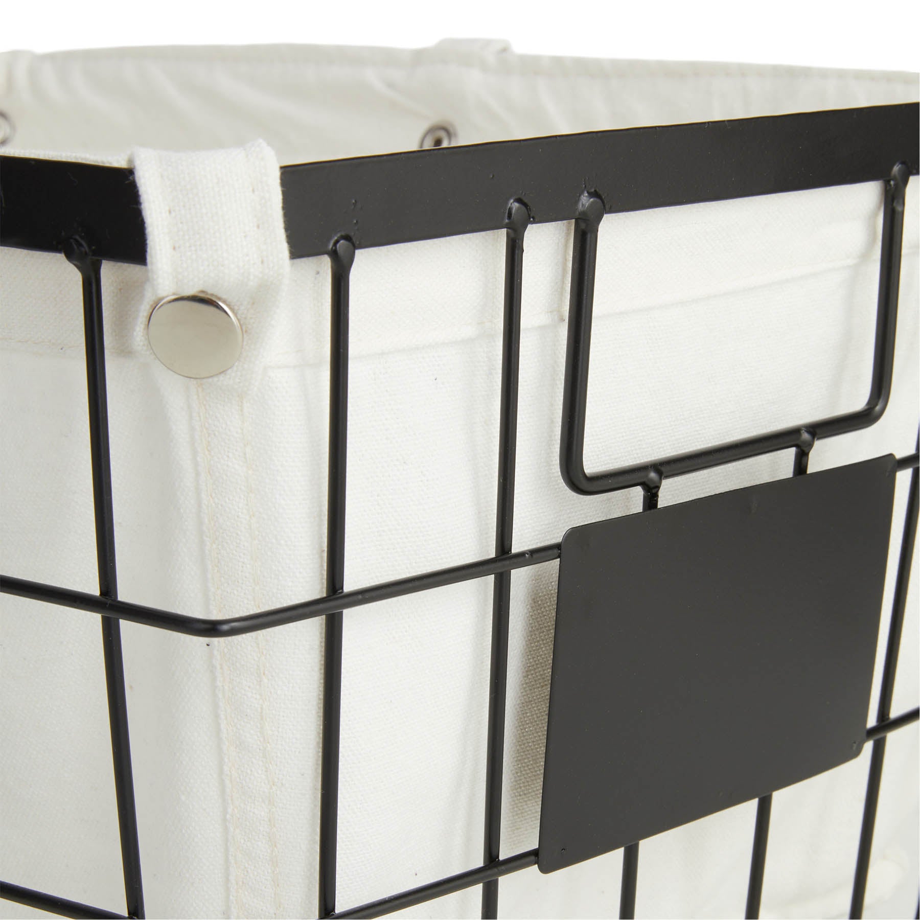 Metal Rectangle Storage Basket - Black, 15.0x11.0x8.0"