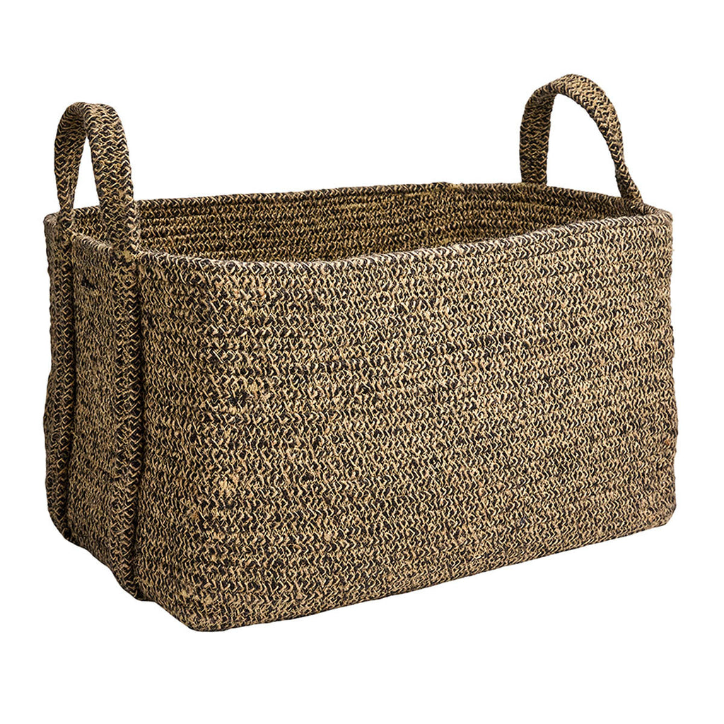 Jute Rectangle Storage Basket - Multi, 18.8x13.5x11.0"