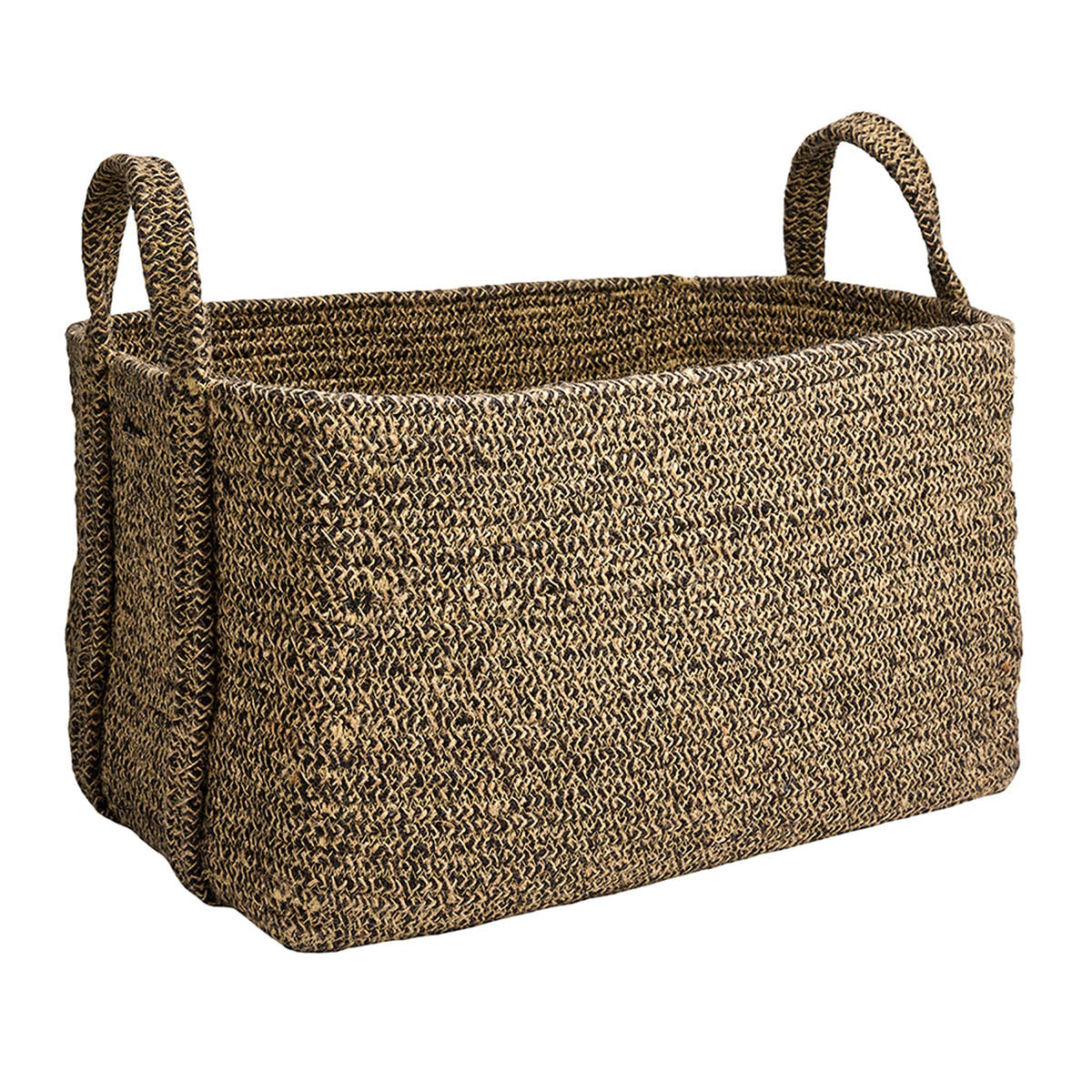 Jute Rectangle Storage Basket - Multi, 18.8x13.5x11.0"