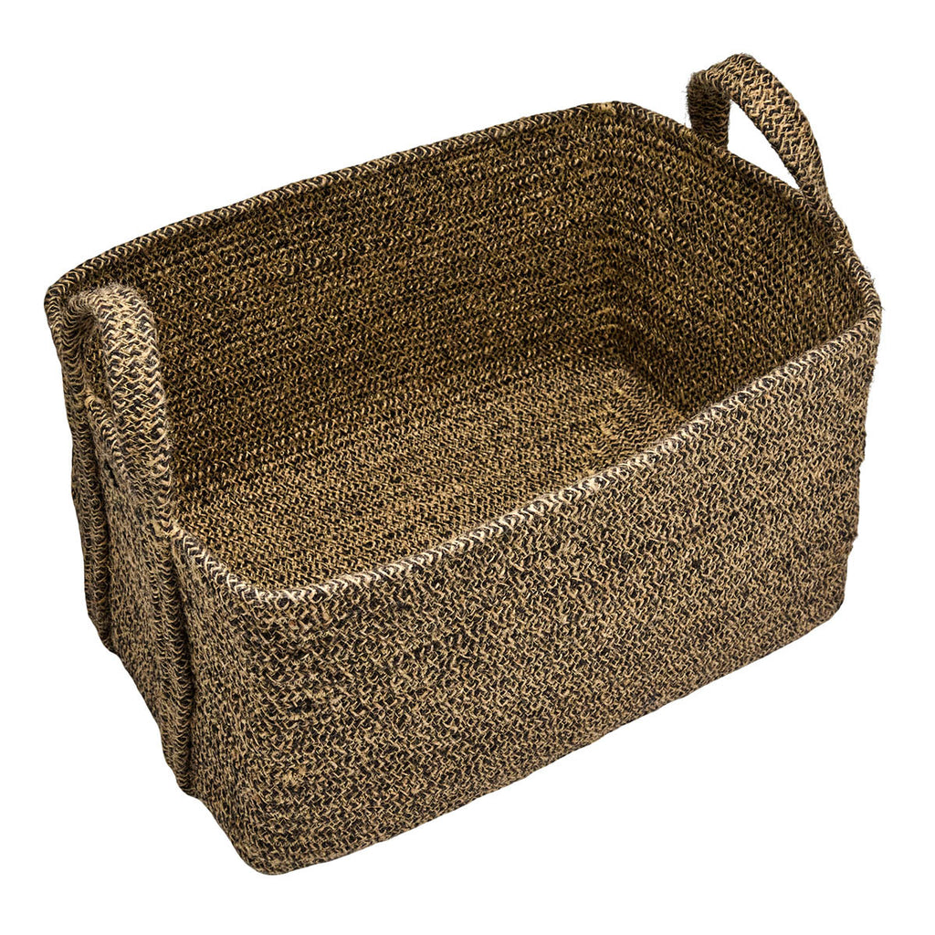 Jute Rectangle Storage Basket - Multi, 18.8x13.5x11.0"