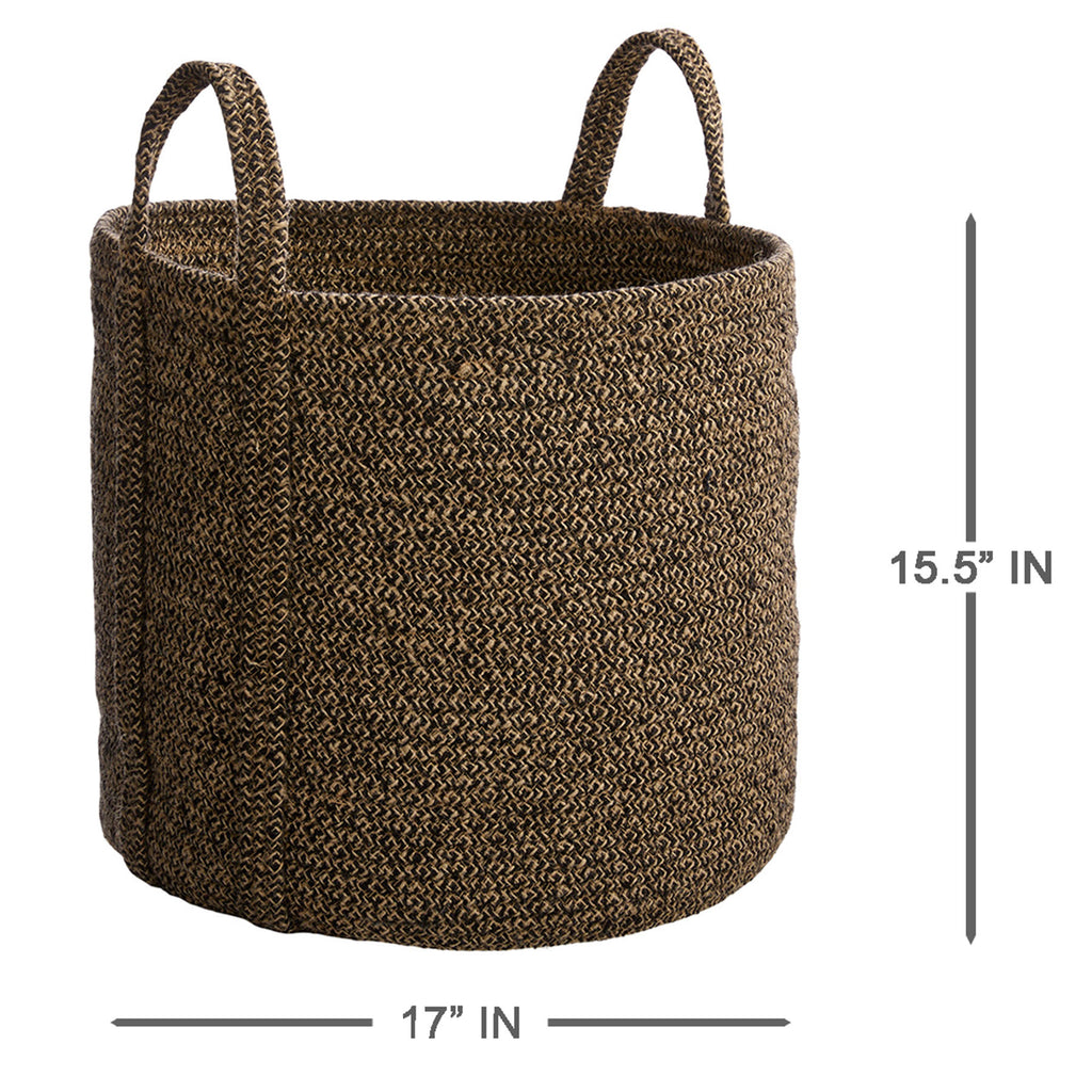 Jute Storage Basket - Multi, 17.0x17.0x15.5"