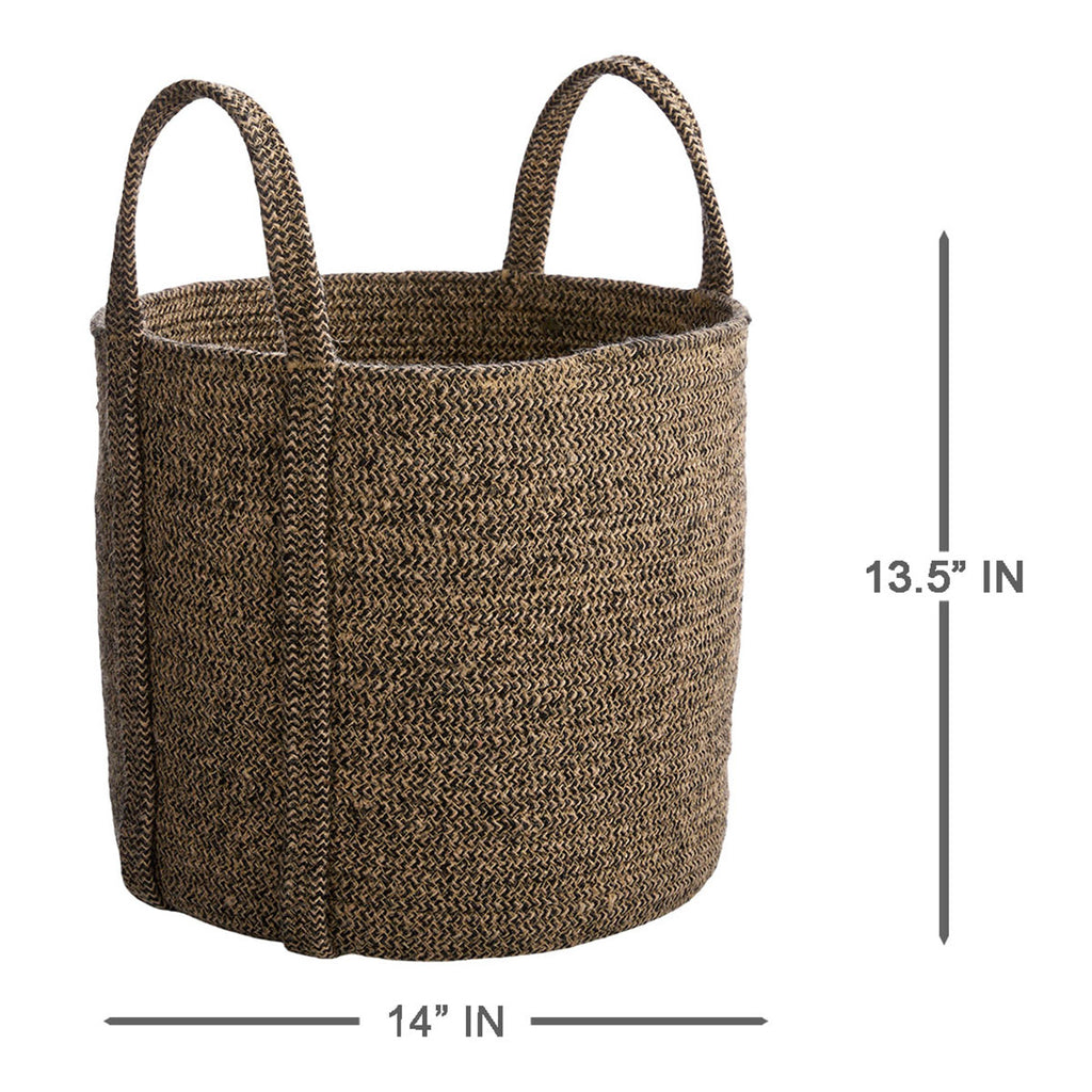Jute Round Storage Basket - Multi, 14.0x14.0x13.5"