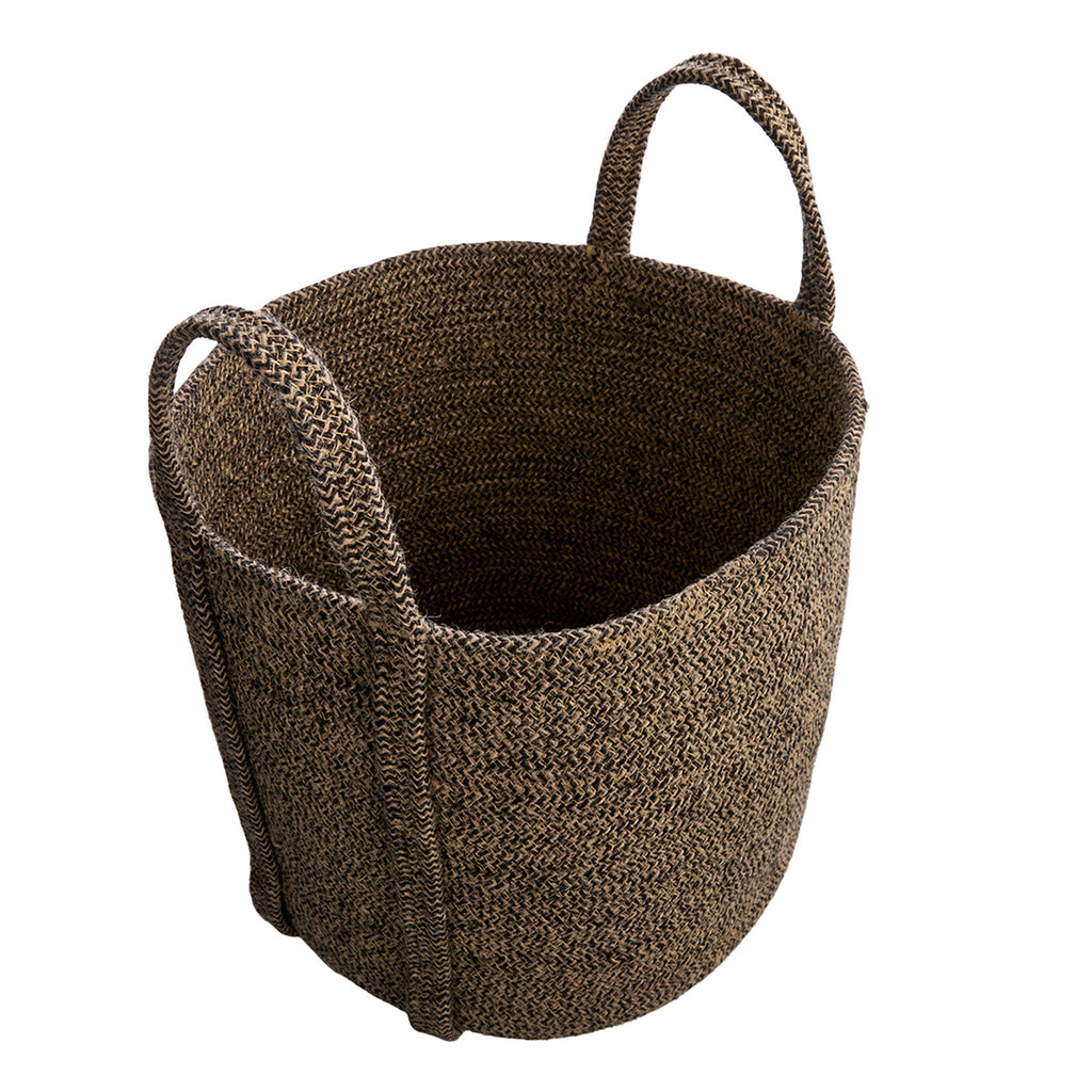 Jute Round Storage Basket - Multi, 14.0x14.0x13.5"