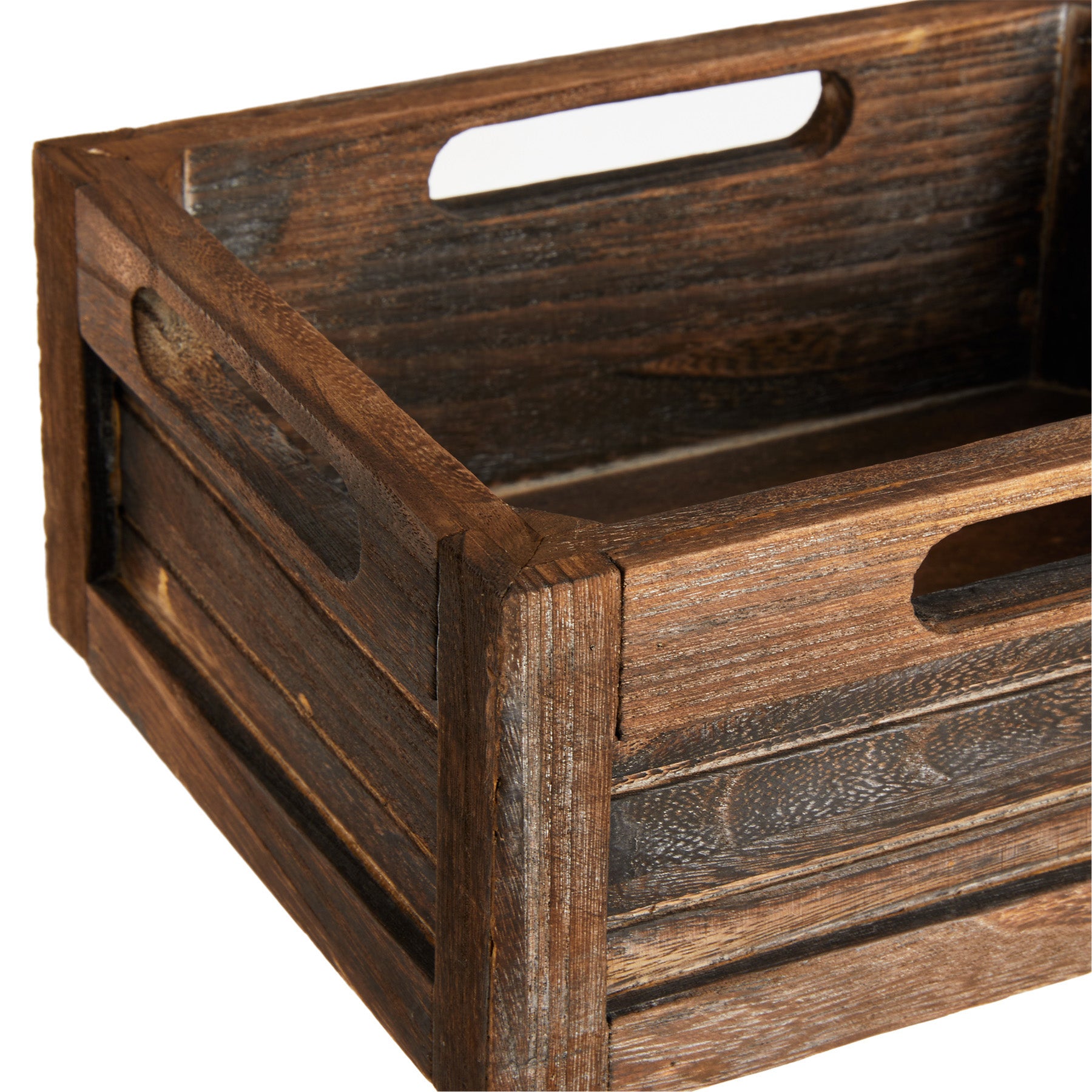 Wood Rectangle Storage Basket - Brown, 9.0x7.0x4.0"