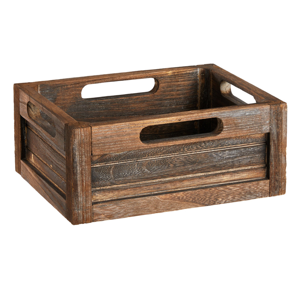 Wood Rectangle Storage Basket - Brown, 9.0x7.0x4.0"