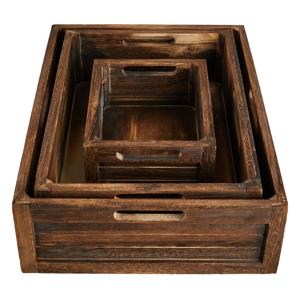 Wood Rectangle Storage Basket - Brown, 9.0x7.0x4.0"