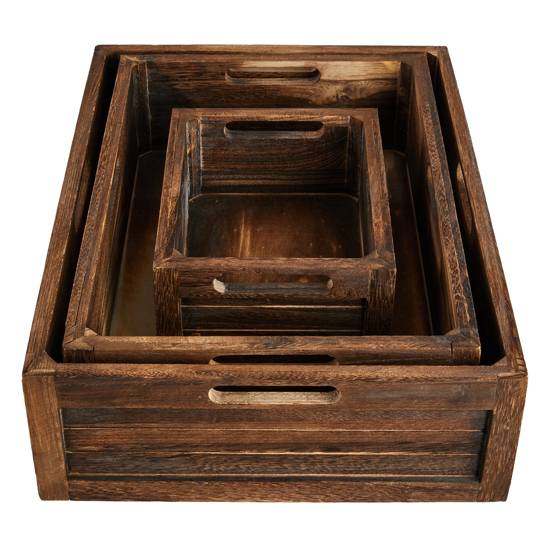Wood Rectangle Storage Basket - Brown, 9.0x7.0x4.0"