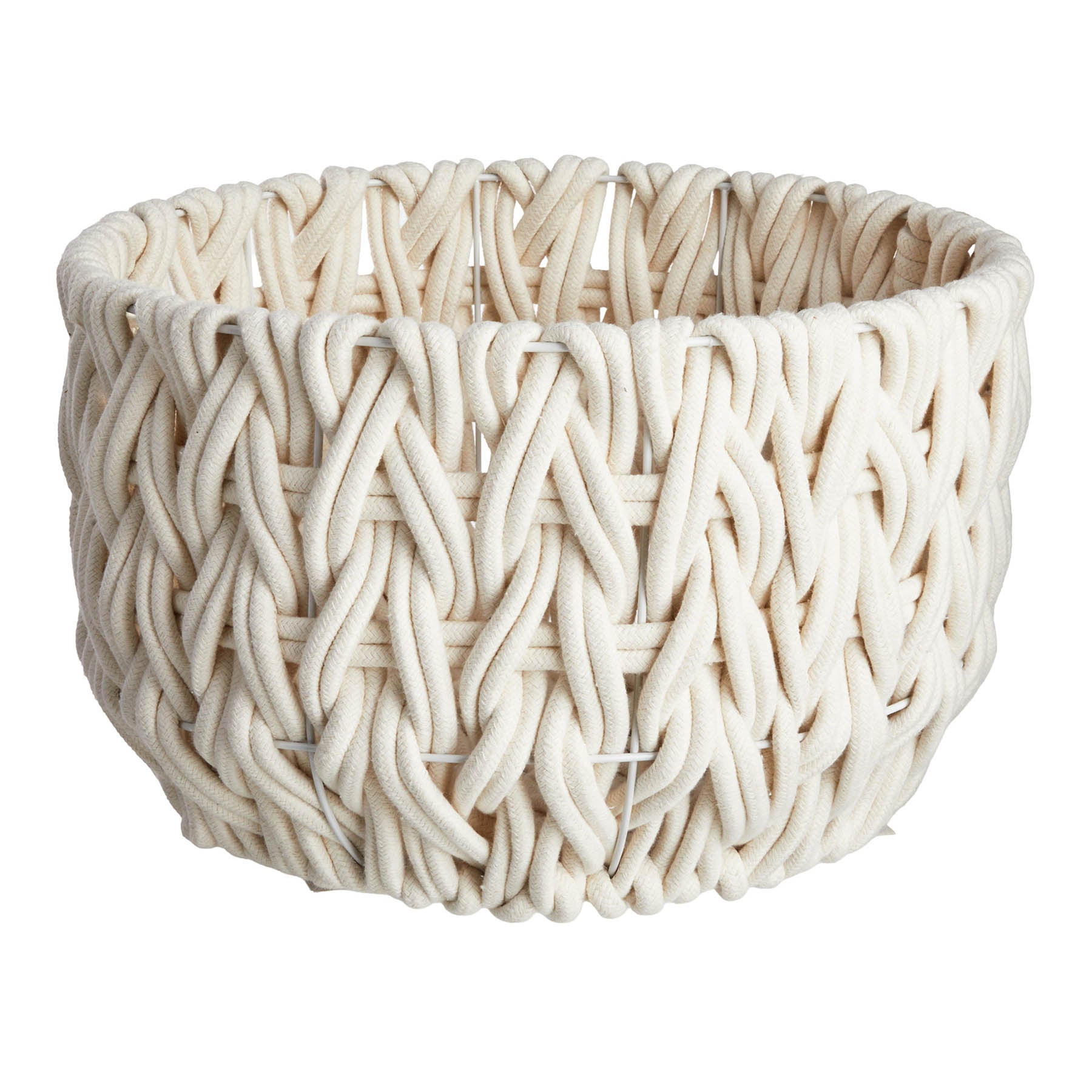 Cotton Round Storage Basket - White, 16.0x16.0x10.0"