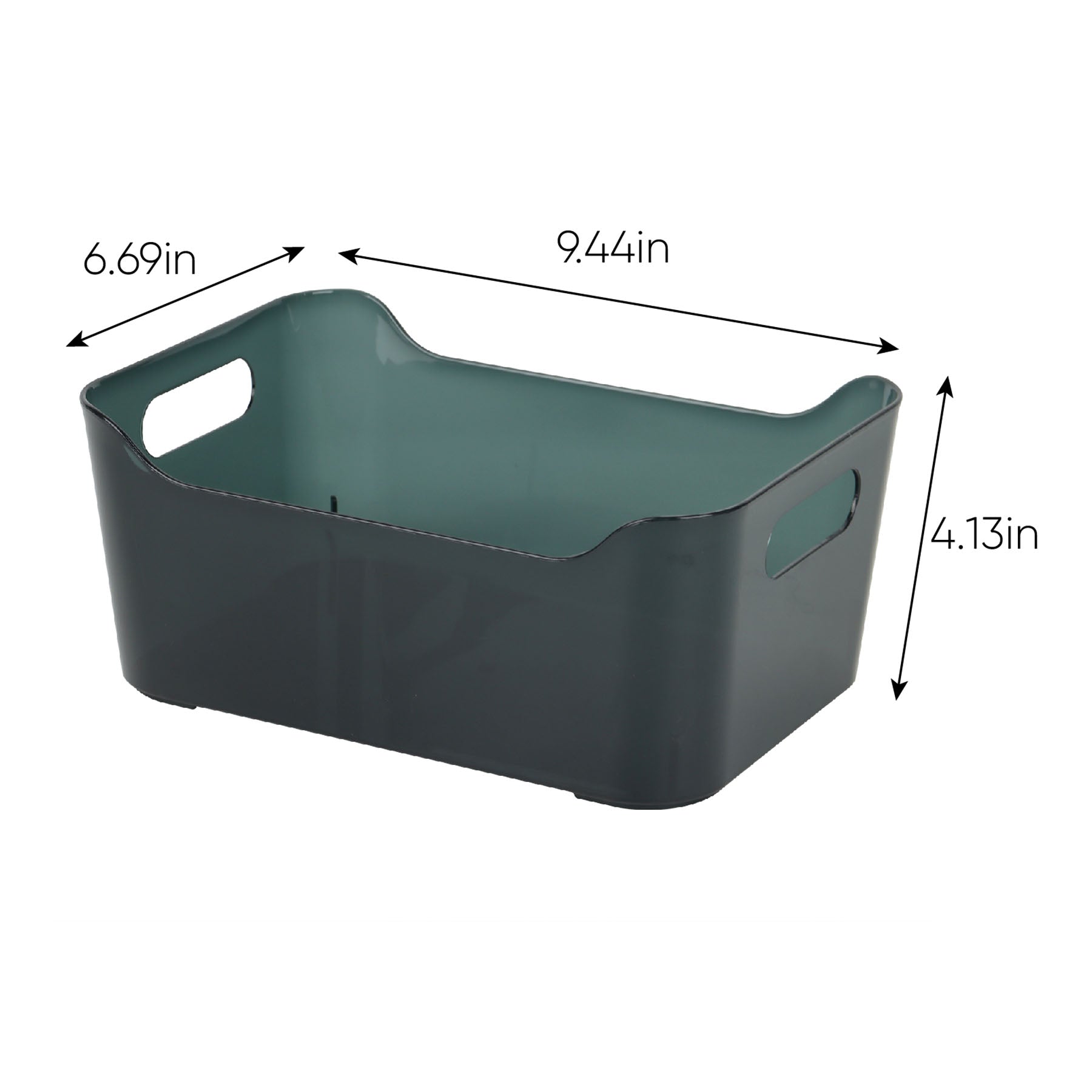 Plastic Rectangle Storage Basket - Black, 9.5x4.1x6.7"