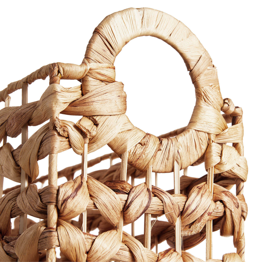Water Hyacinth Rectangle Storage Basket - Natural, 15.5x5.5x8.2"