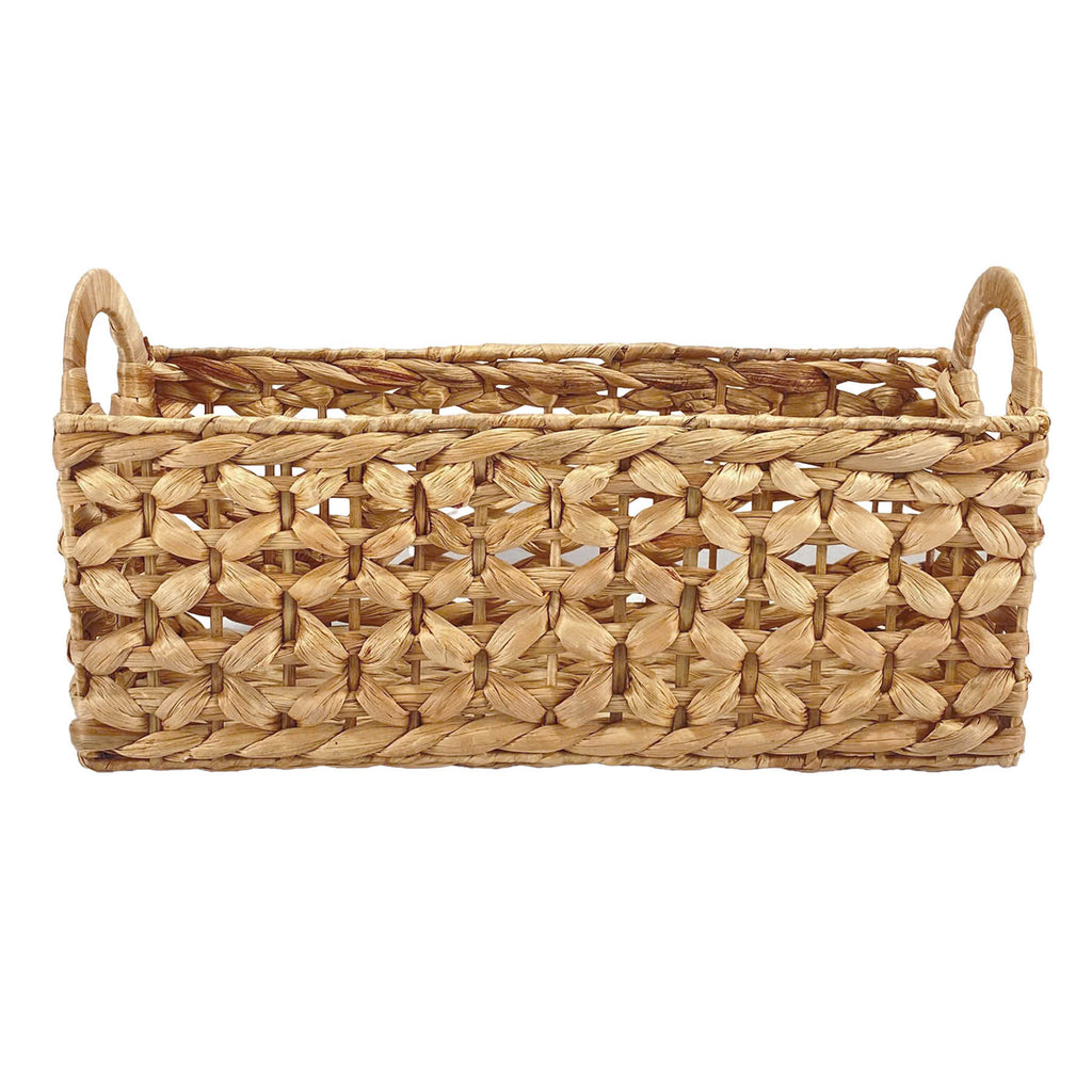 Water Hyacinth Rectangle Storage Basket - Natural, 15.5x5.5x8.2"