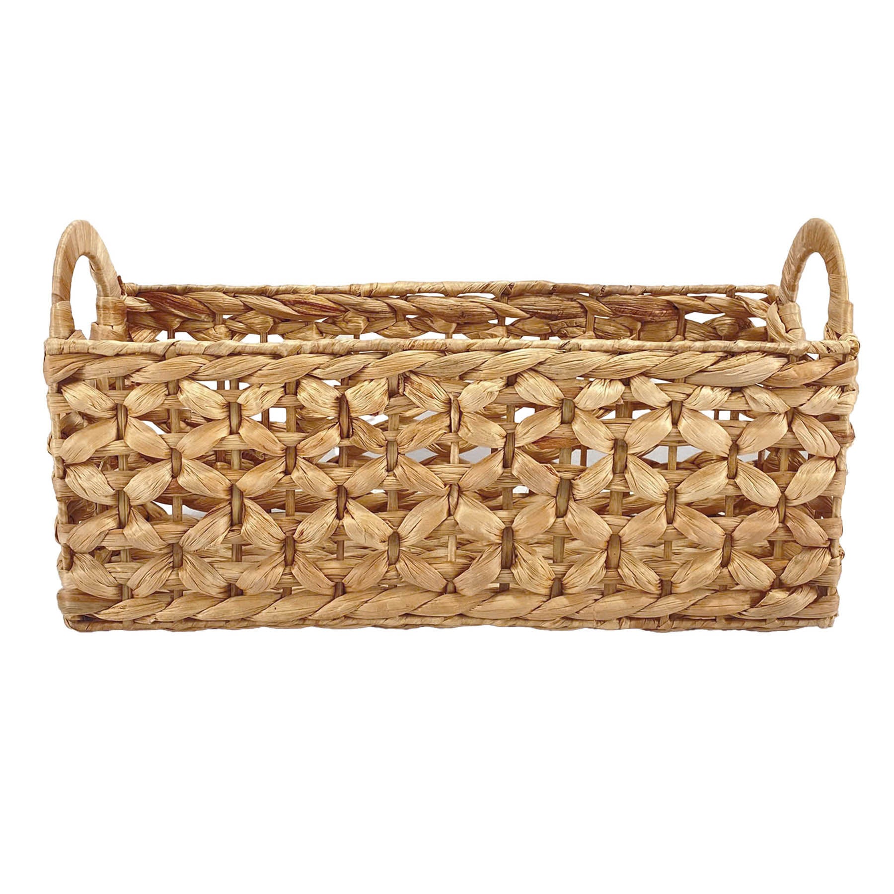 Water Hyacinth Rectangle Storage Basket - Natural, 15.5x5.5x8.2"