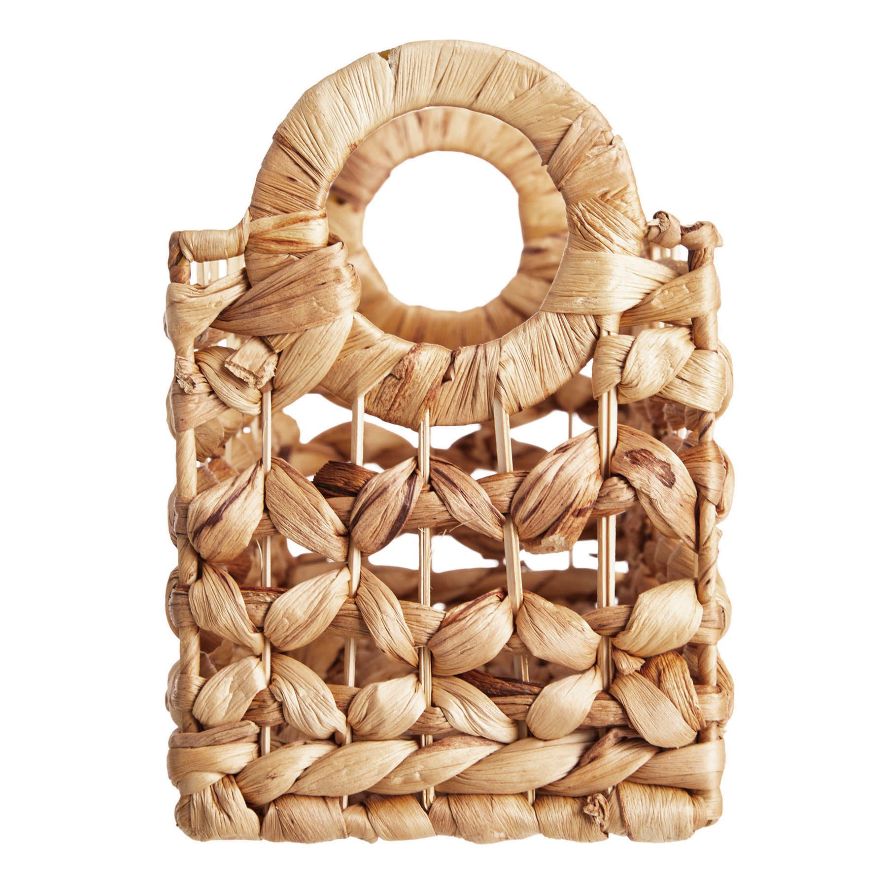 Water Hyacinth Rectangle Storage Basket - Natural, 15.5x5.5x8.2"