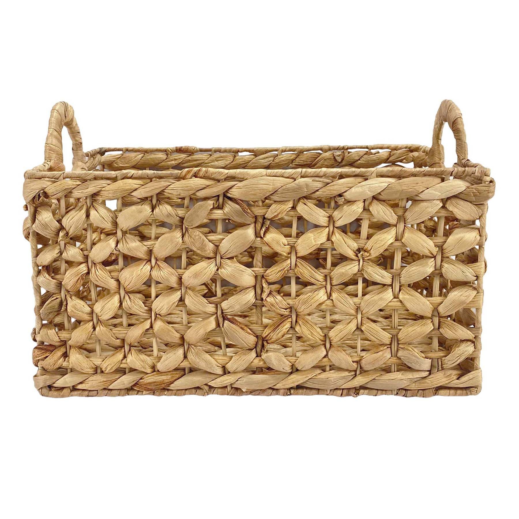 Water Hyacinth Rectangle Storage Basket - Natural, 14.5x10.2x9.2"