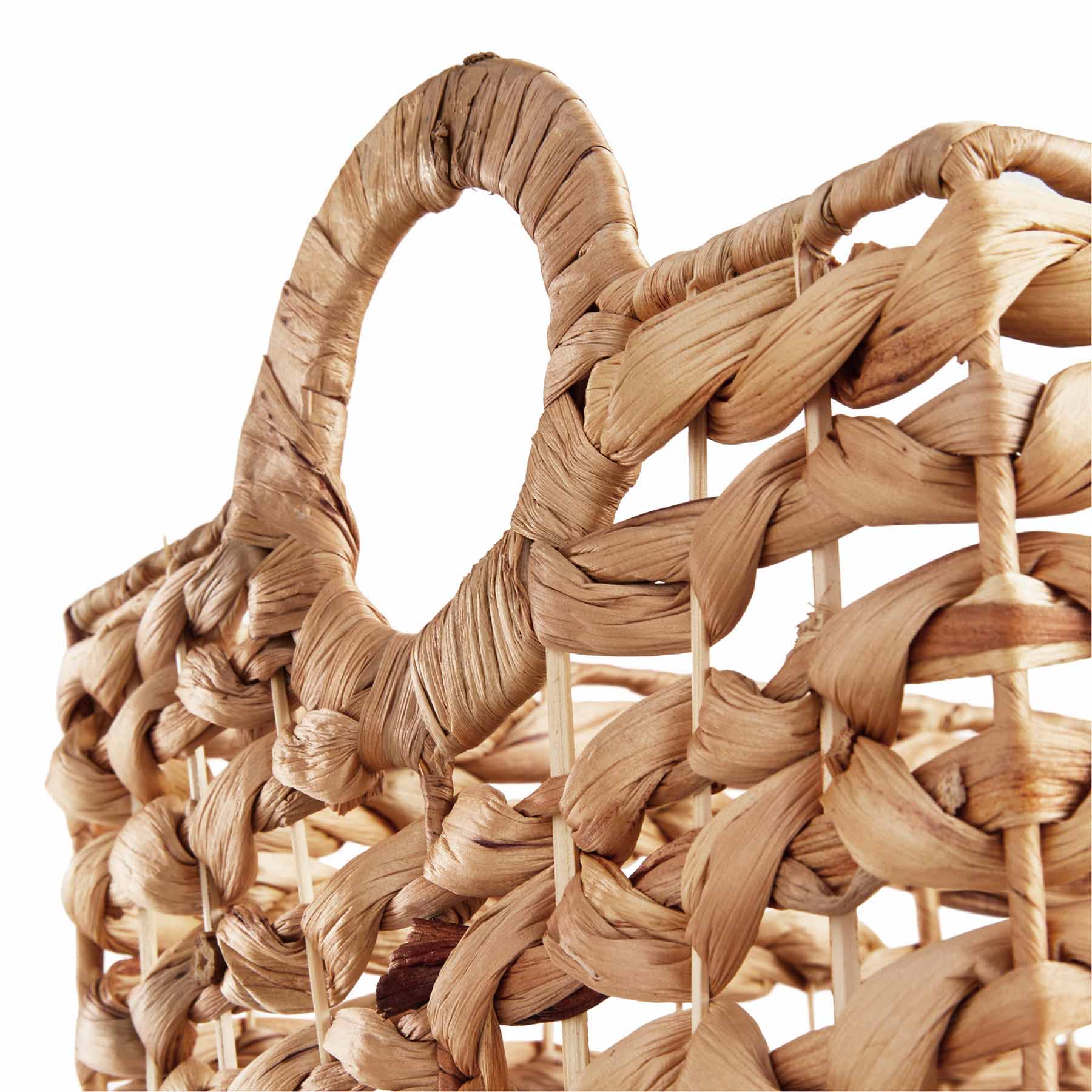Water Hyacinth Rectangle Storage Basket - Natural, 14.5x10.2x9.2"