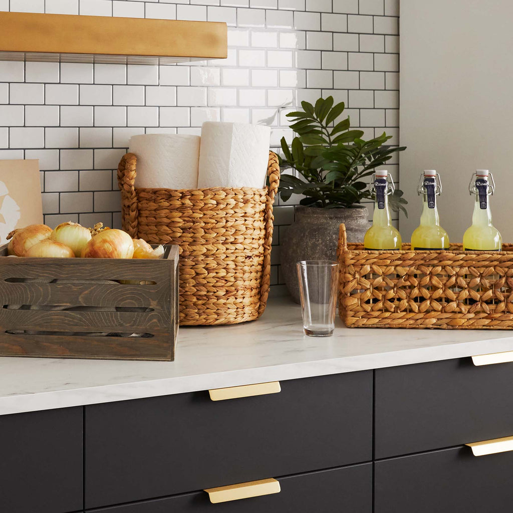 Wicker Rectangle Storage Basket - Neutral, 16.0x6.0x6.5"