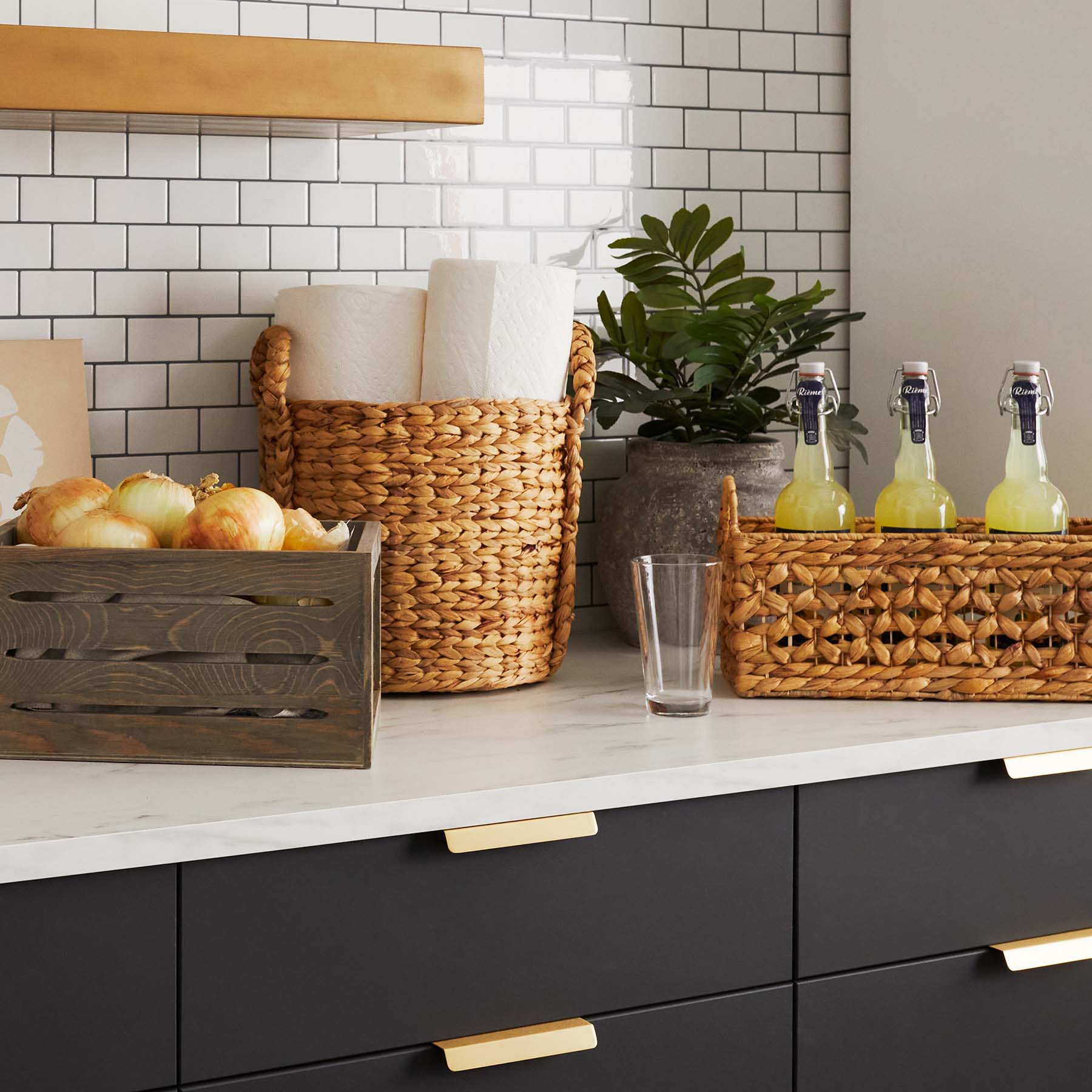 Wicker Rectangle Storage Basket - Neutral, 16.0x6.0x6.5"