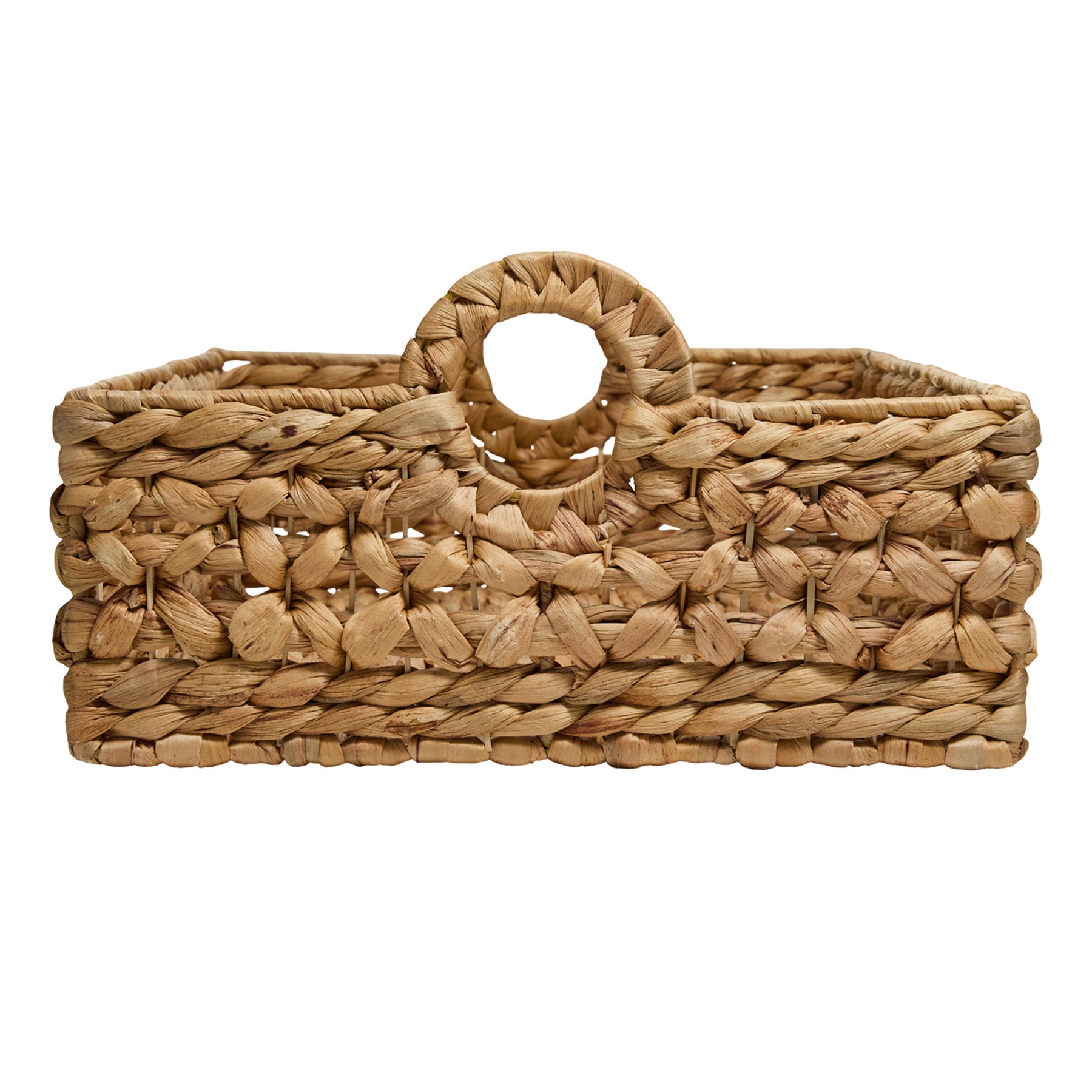 Water Hyacinth Rectangle Storage Basket - Natural, 18.2x13.5x7.8"