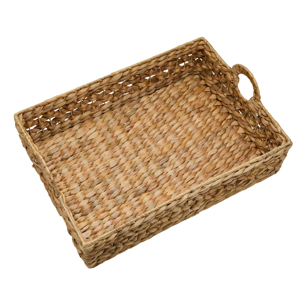 Water Hyacinth Rectangle Storage Basket - Natural, 18.2x13.5x7.8"