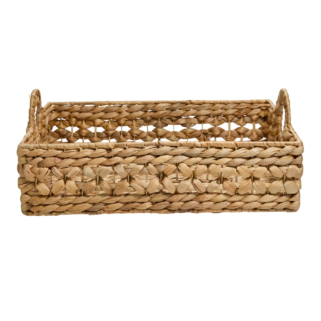 Water Hyacinth Rectangle Storage Basket - Natural, 16.2x11.5x6.5"
