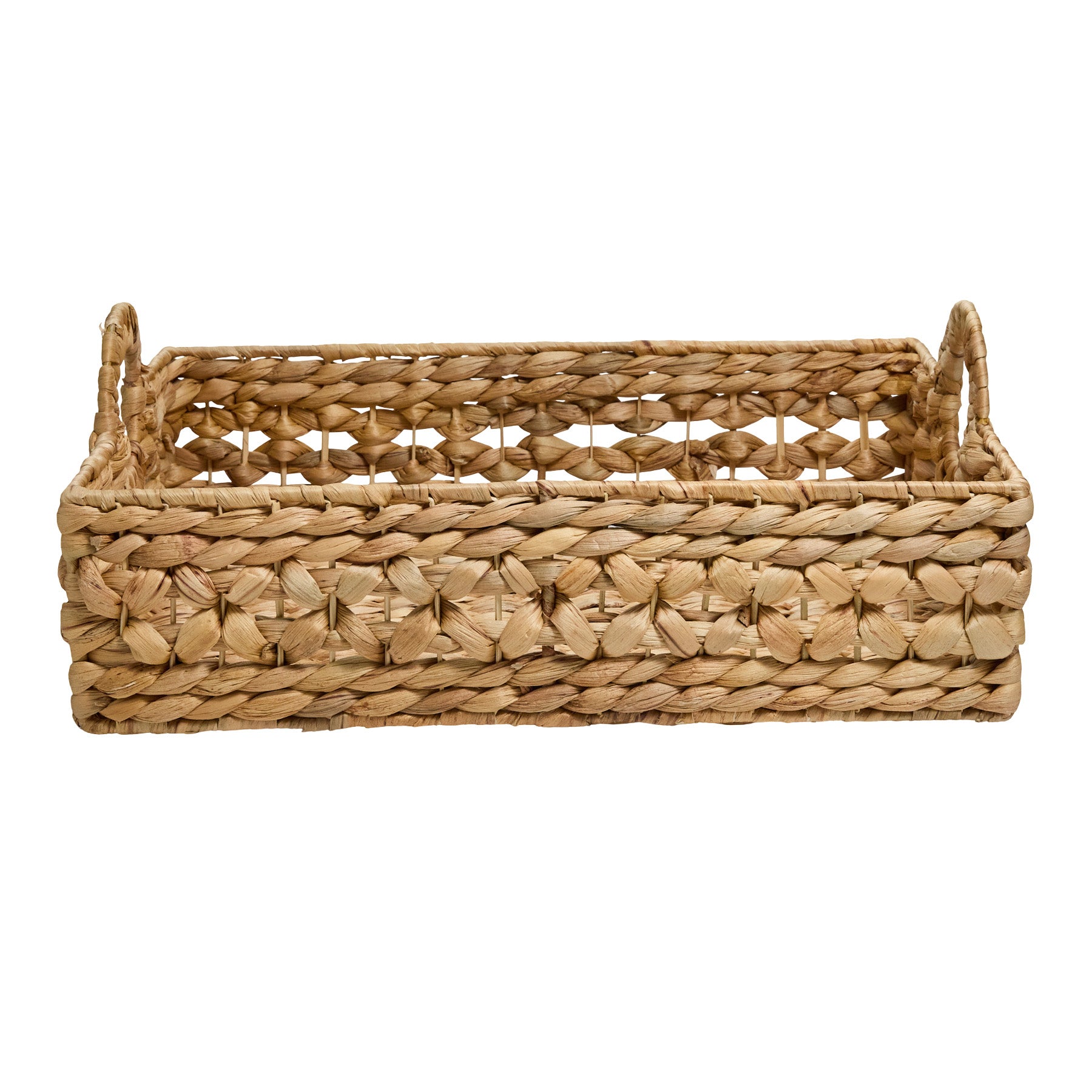 Water Hyacinth Rectangle Storage Basket - Natural, 16.2x11.5x6.5"