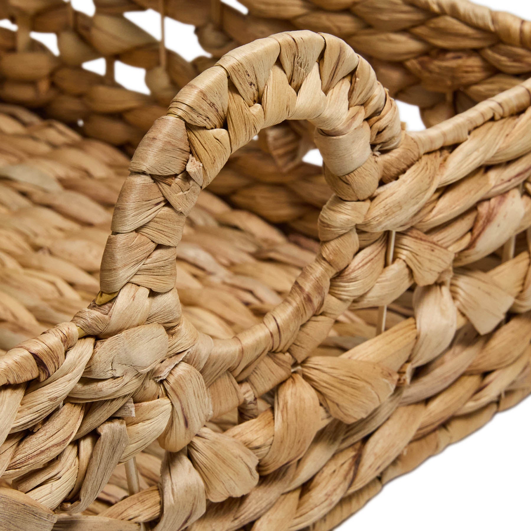 Water Hyacinth Rectangle Storage Basket - Natural, 16.2x11.5x6.5"