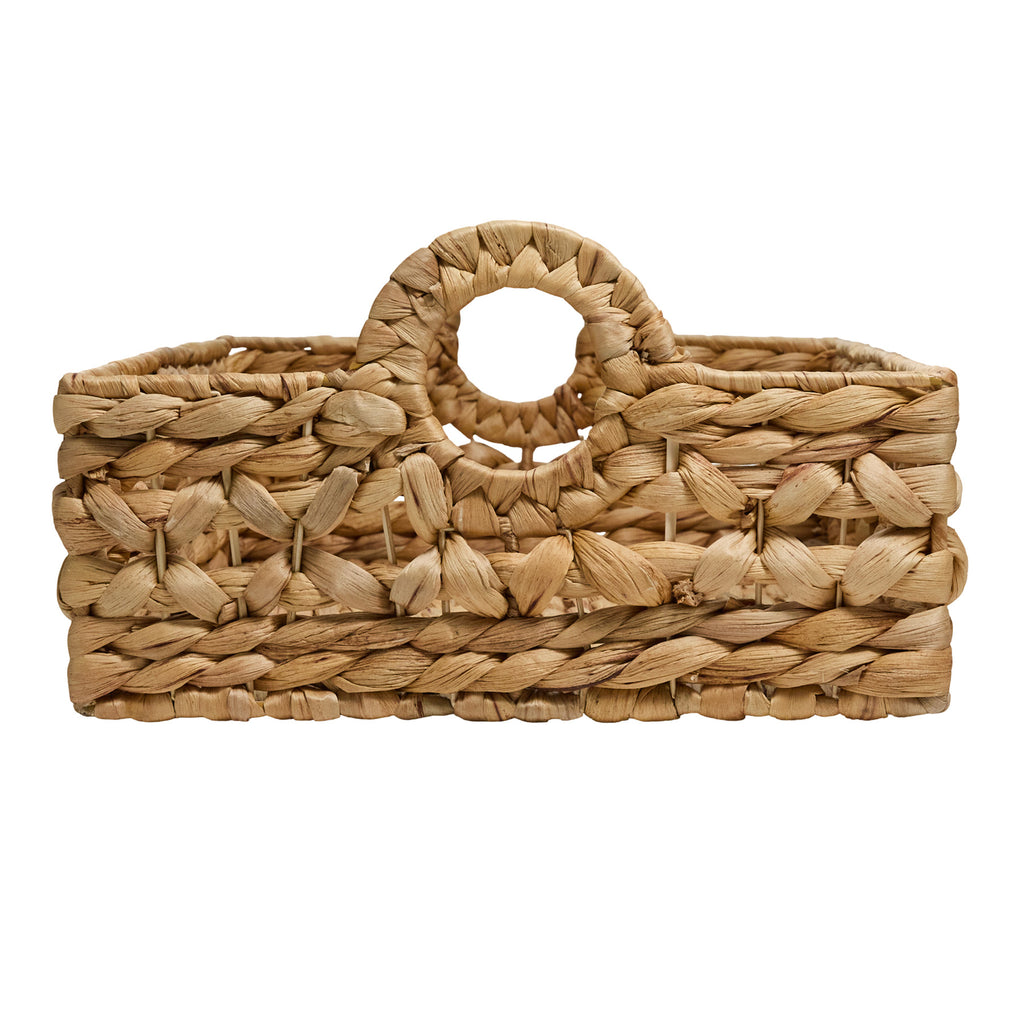 Water Hyacinth Rectangle Storage Basket - Natural, 16.2x11.5x6.5"