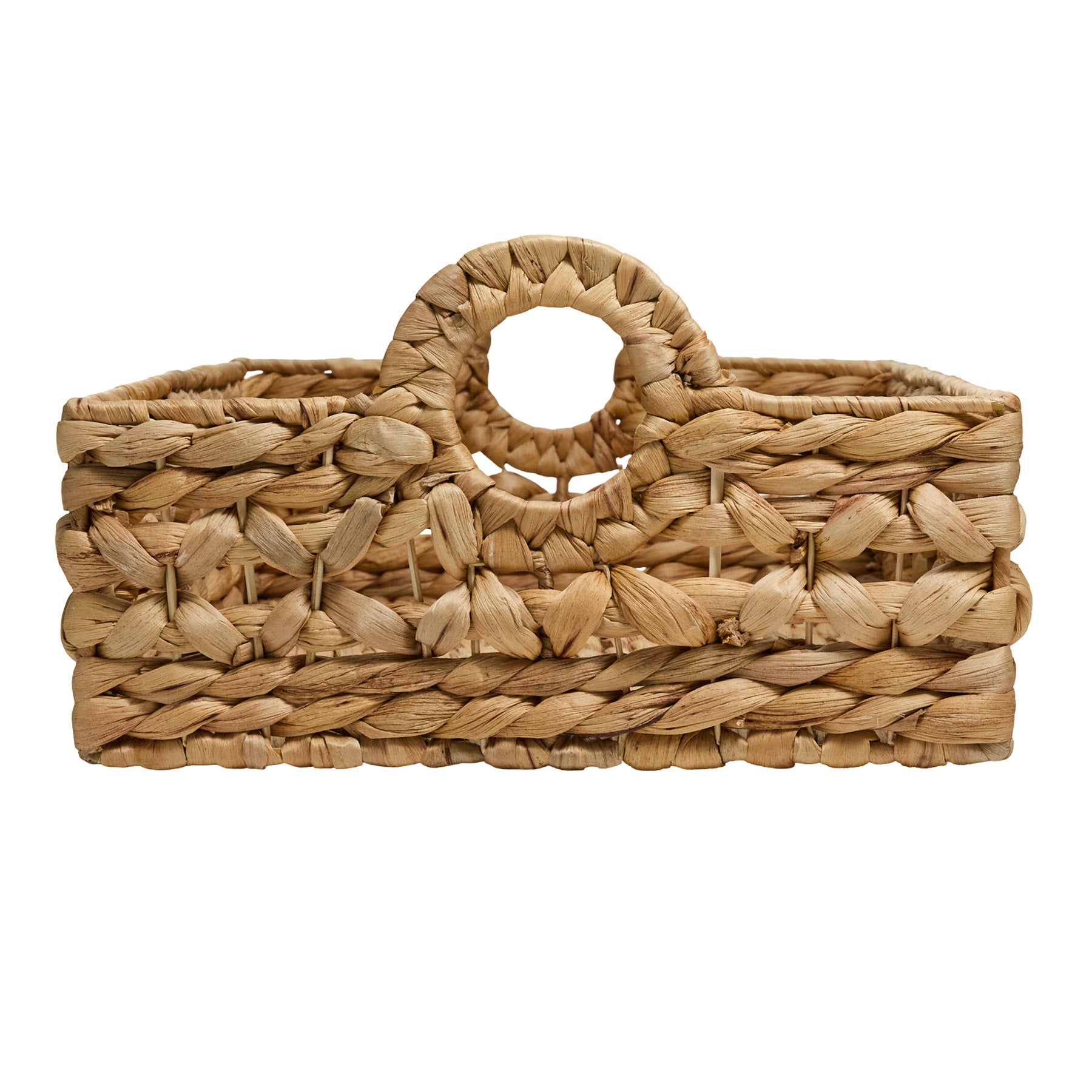 Water Hyacinth Rectangle Storage Basket - Natural, 16.2x11.5x6.5"