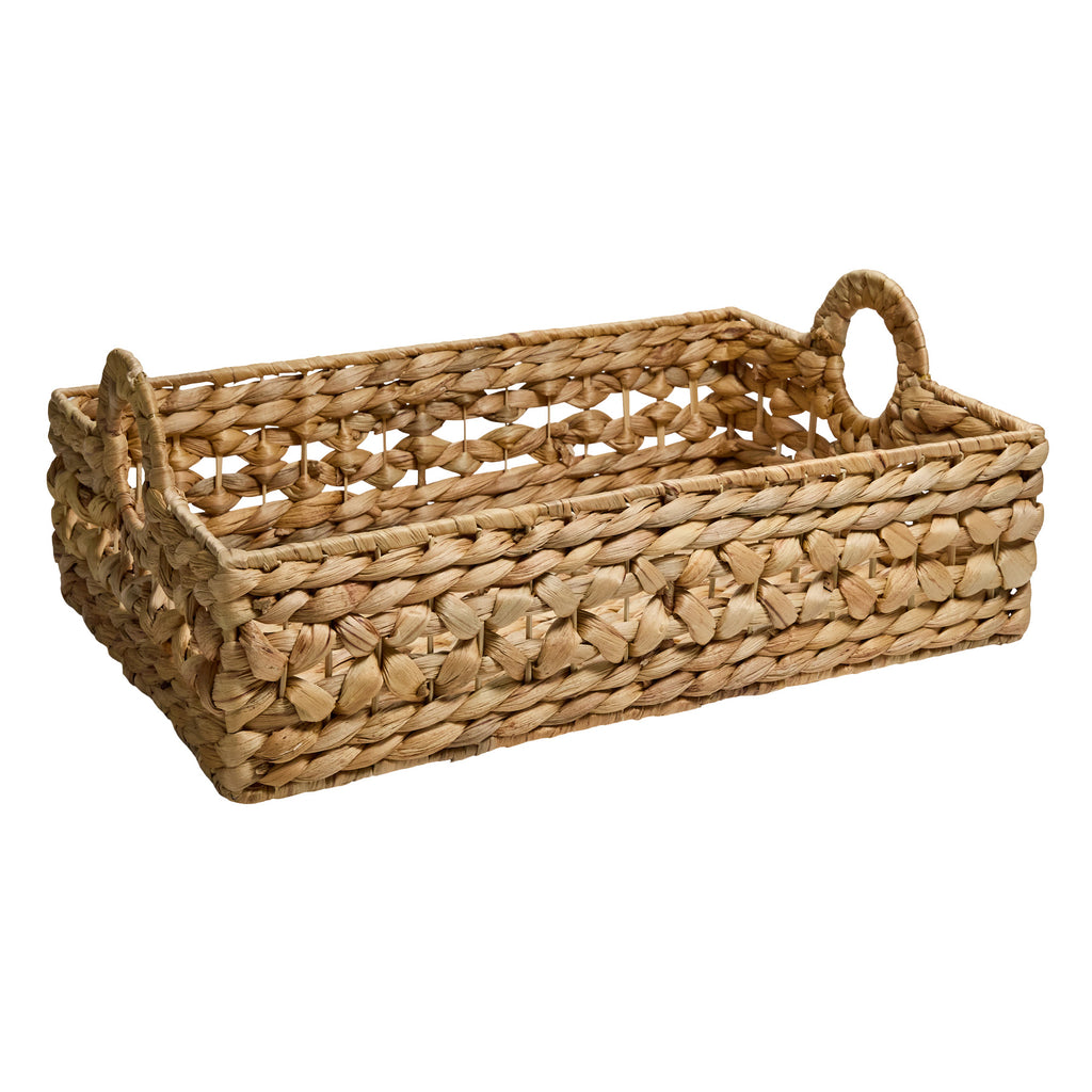Water Hyacinth Rectangle Storage Basket - Natural, 16.2x11.5x6.5"