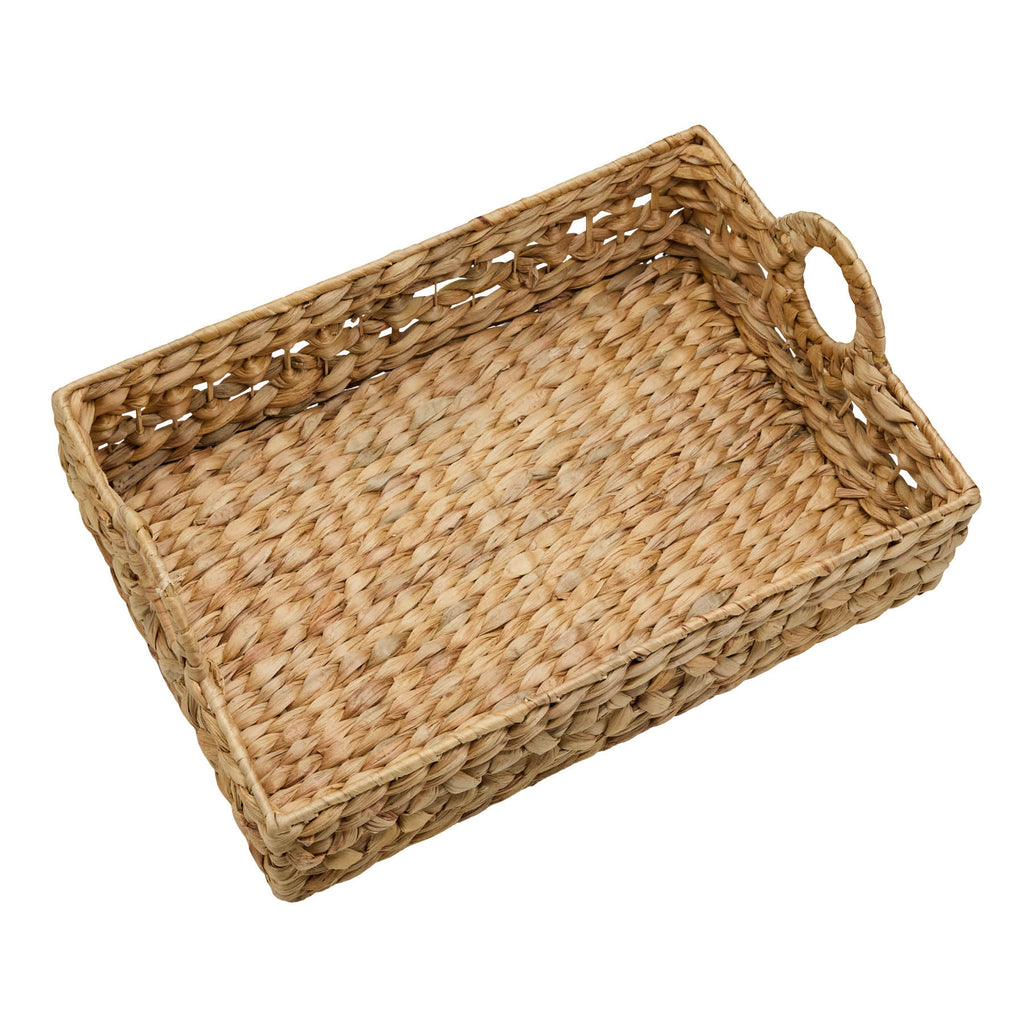 Water Hyacinth Rectangle Storage Basket - Natural, 16.2x11.5x6.5"