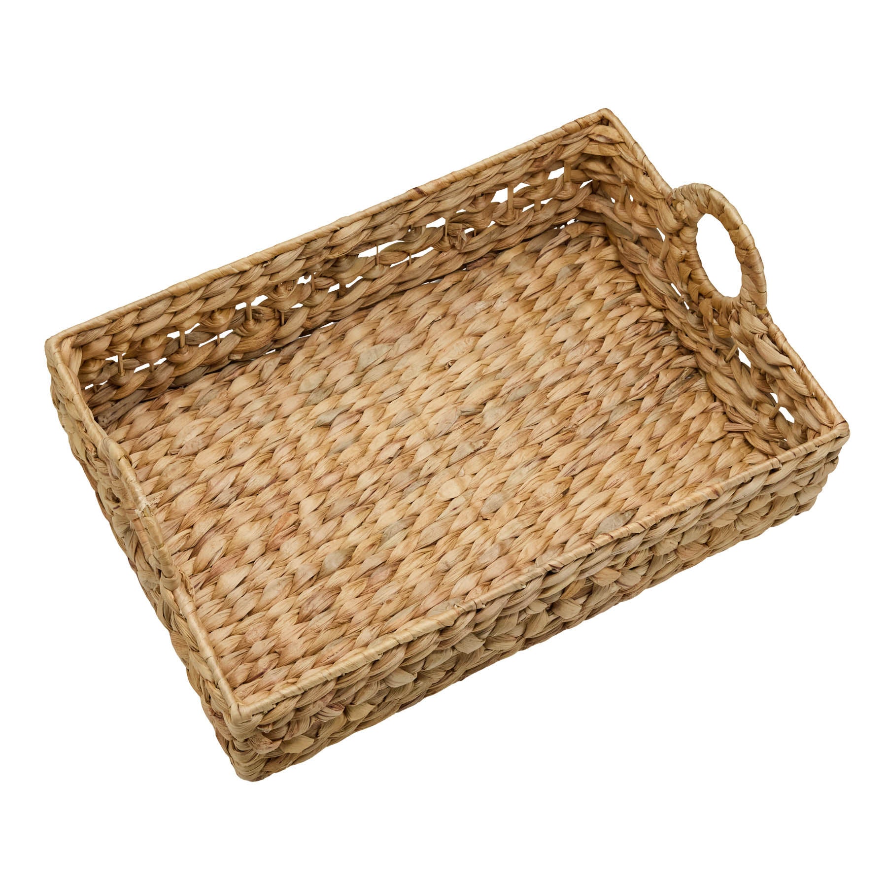 Water Hyacinth Rectangle Storage Basket - Natural, 16.2x11.5x6.5"