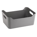 Plastic Rectangle Storage Basket - Grey, 13.2x9.5x5.7"