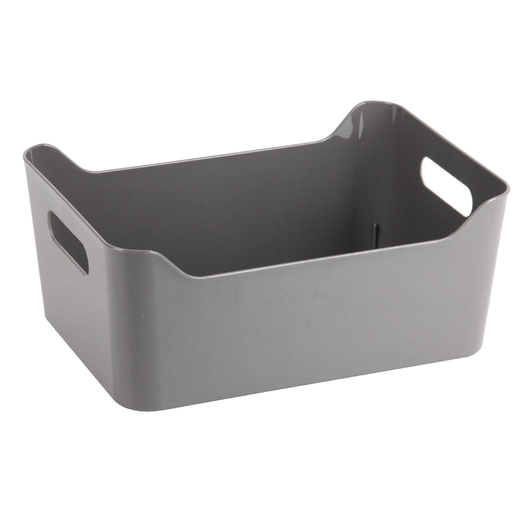Plastic Rectangle Storage Basket - Grey, 13.2x9.5x5.7"