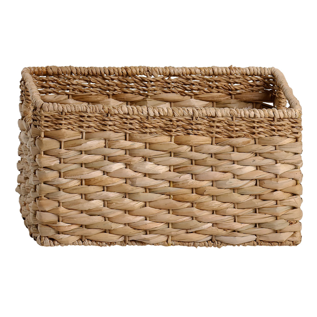 Water Hyacinth Rectangle Storage Basket - Natural, 13.0x8.0x7.0"