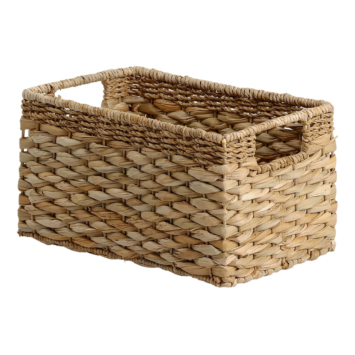 Water Hyacinth Rectangle Storage Basket - Natural, 13.0x8.0x7.0"