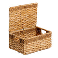 Water Hyacinth Rectangle Storage Basket - Natural, 12.0x8.0x5.0"