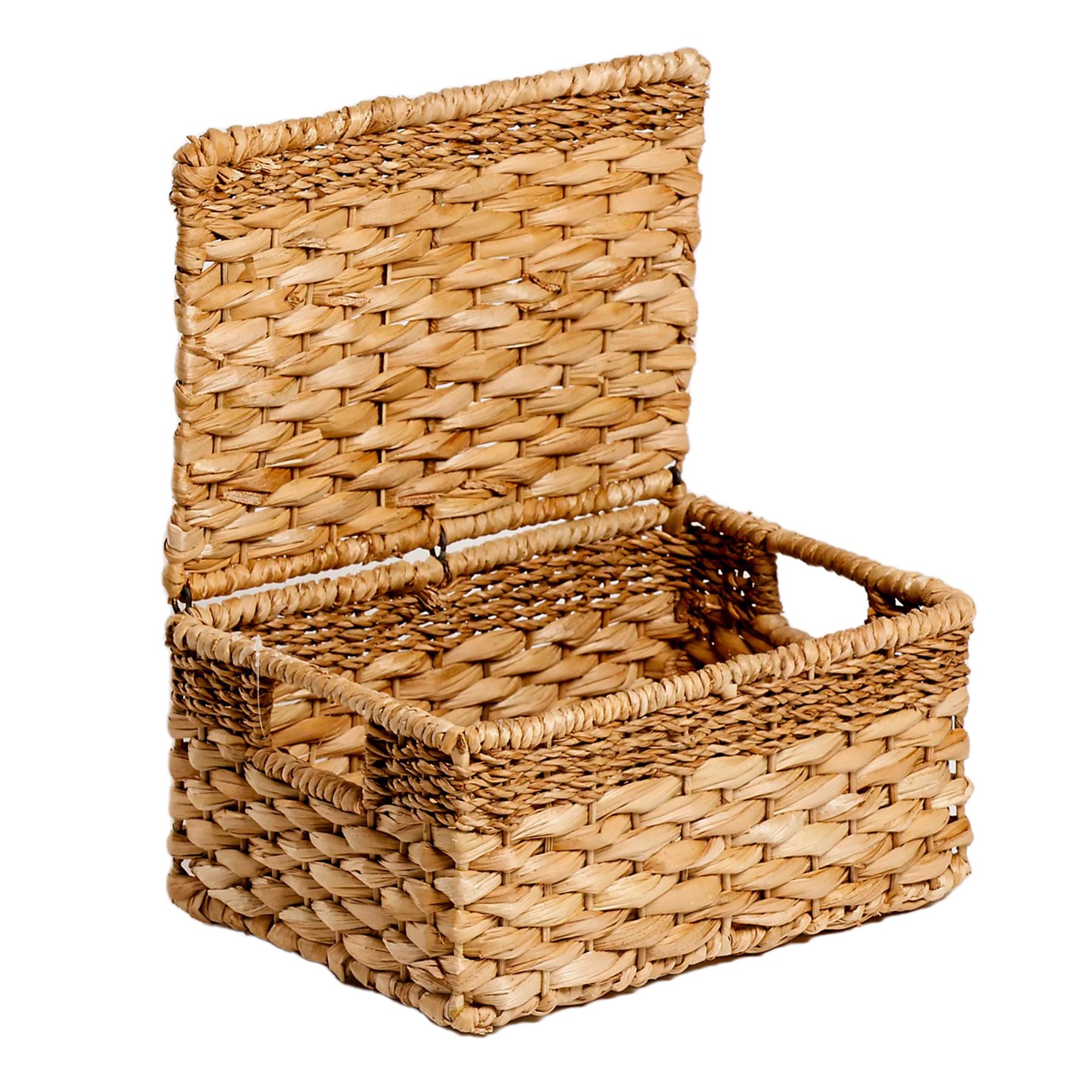 Water Hyacinth Rectangle Storage Basket - Natural, 12.0x8.0x5.0"