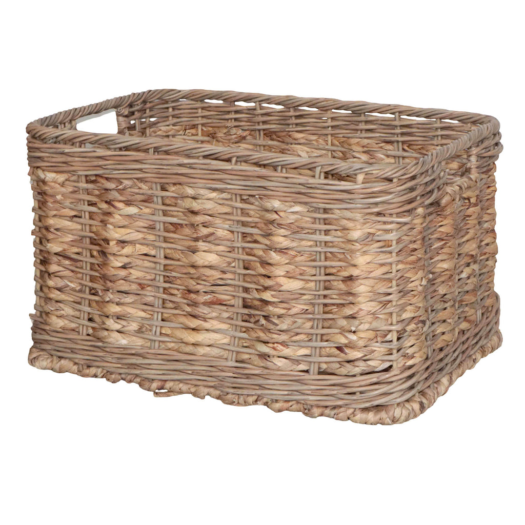 Water Hyacinth Rectangle Storage Basket - Natural, 18.8x13.5x11.0"