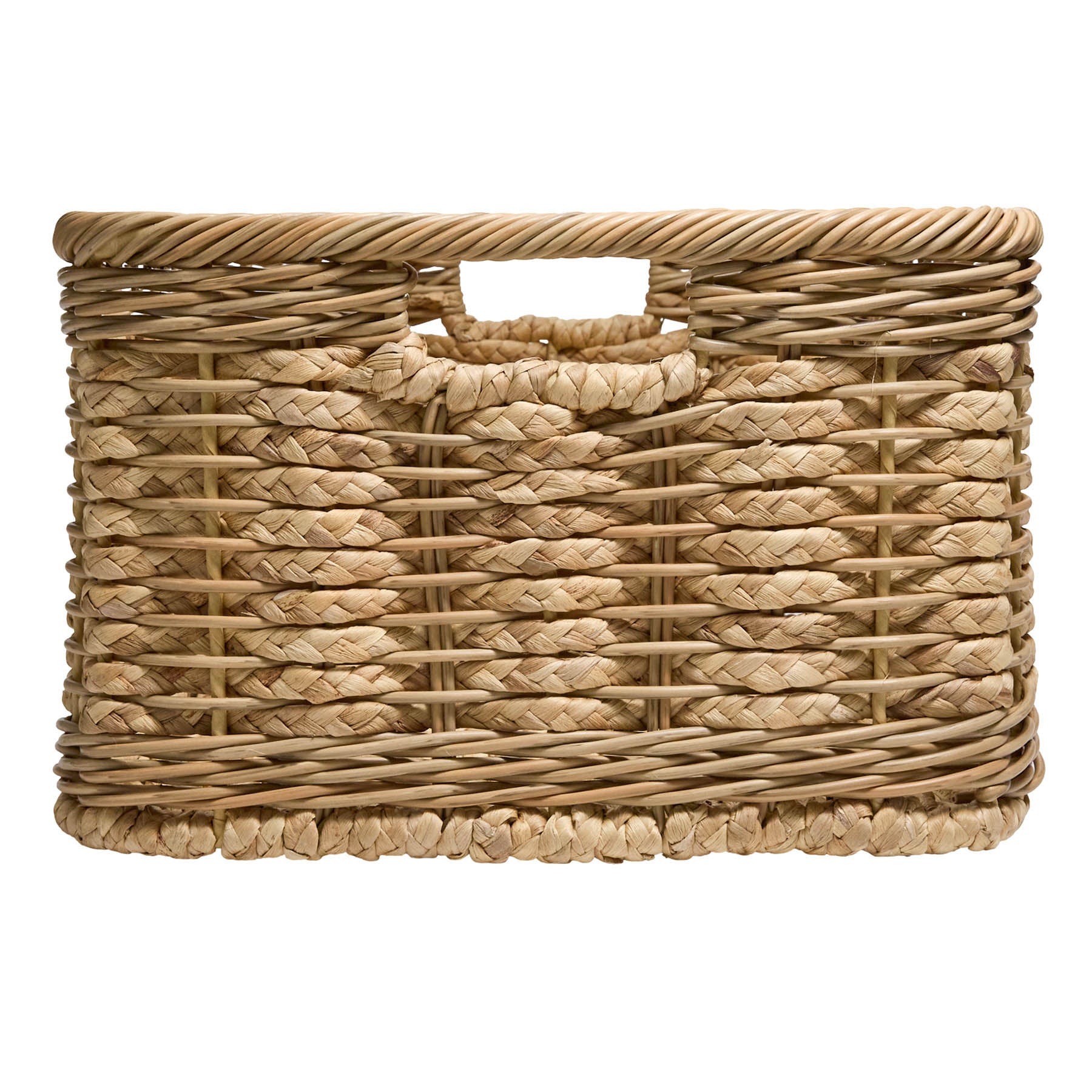 Water Hyacinth Rectangle Storage Basket - Natural, 16.0x12.0x9.0"