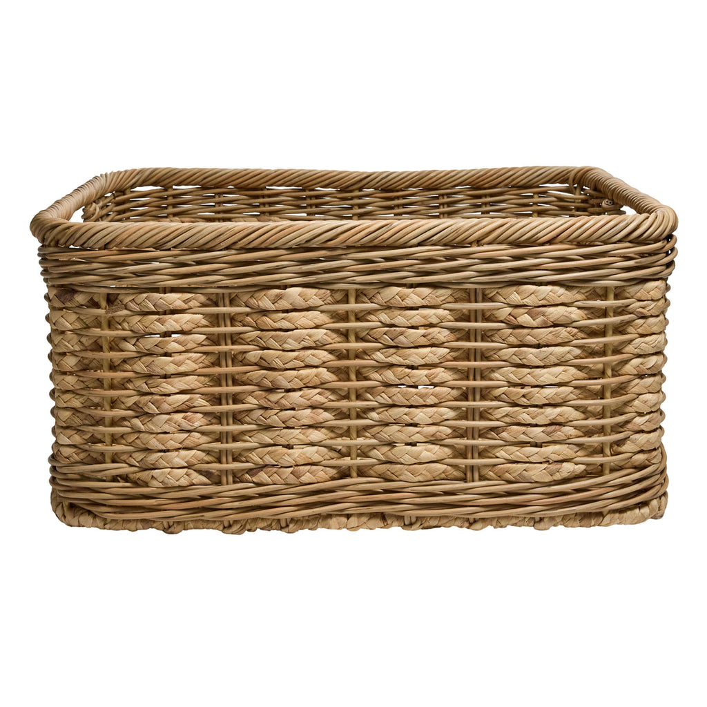Water Hyacinth Rectangle Storage Basket - Natural, 16.0x12.0x9.0"