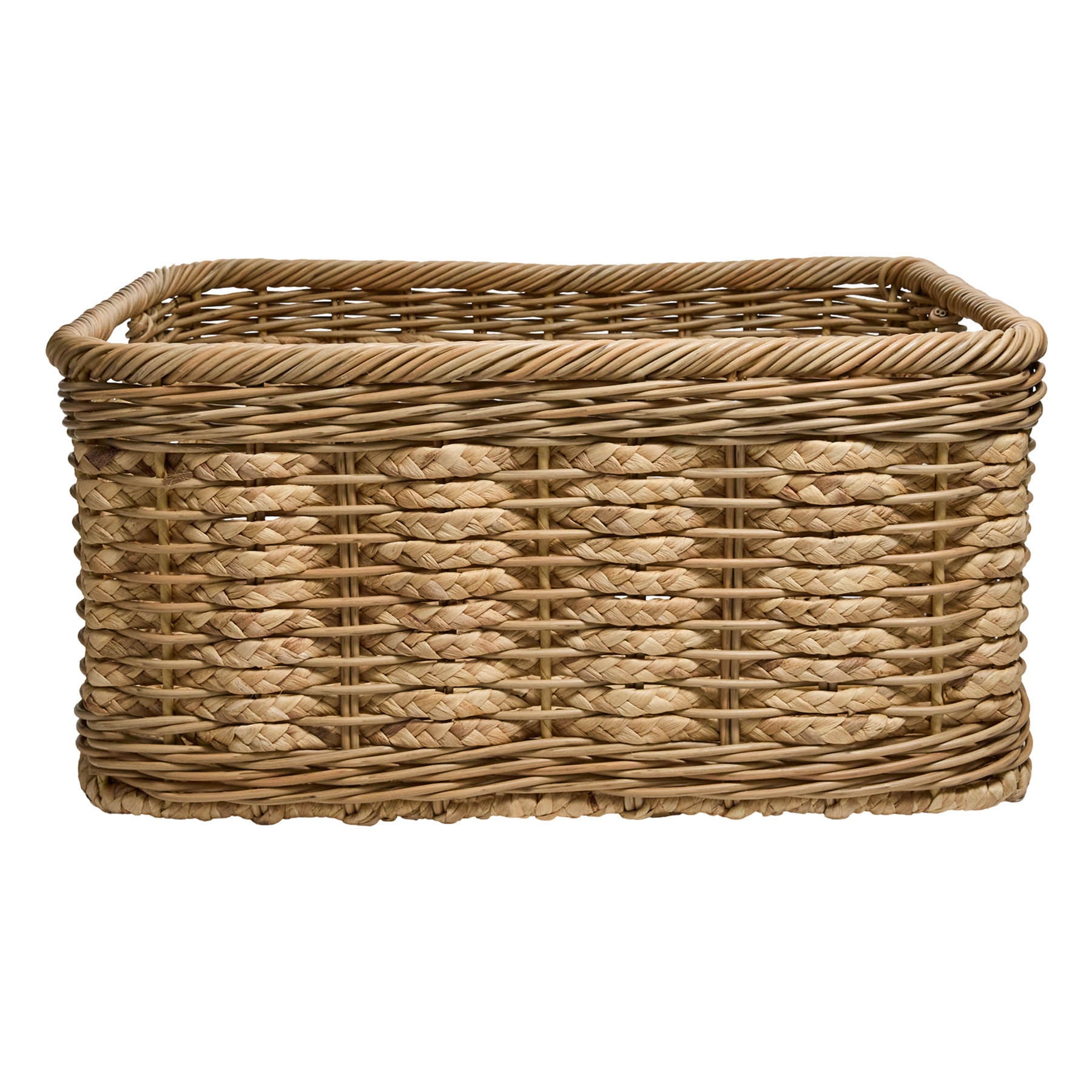 Water Hyacinth Rectangle Storage Basket - Natural, 16.0x12.0x9.0"