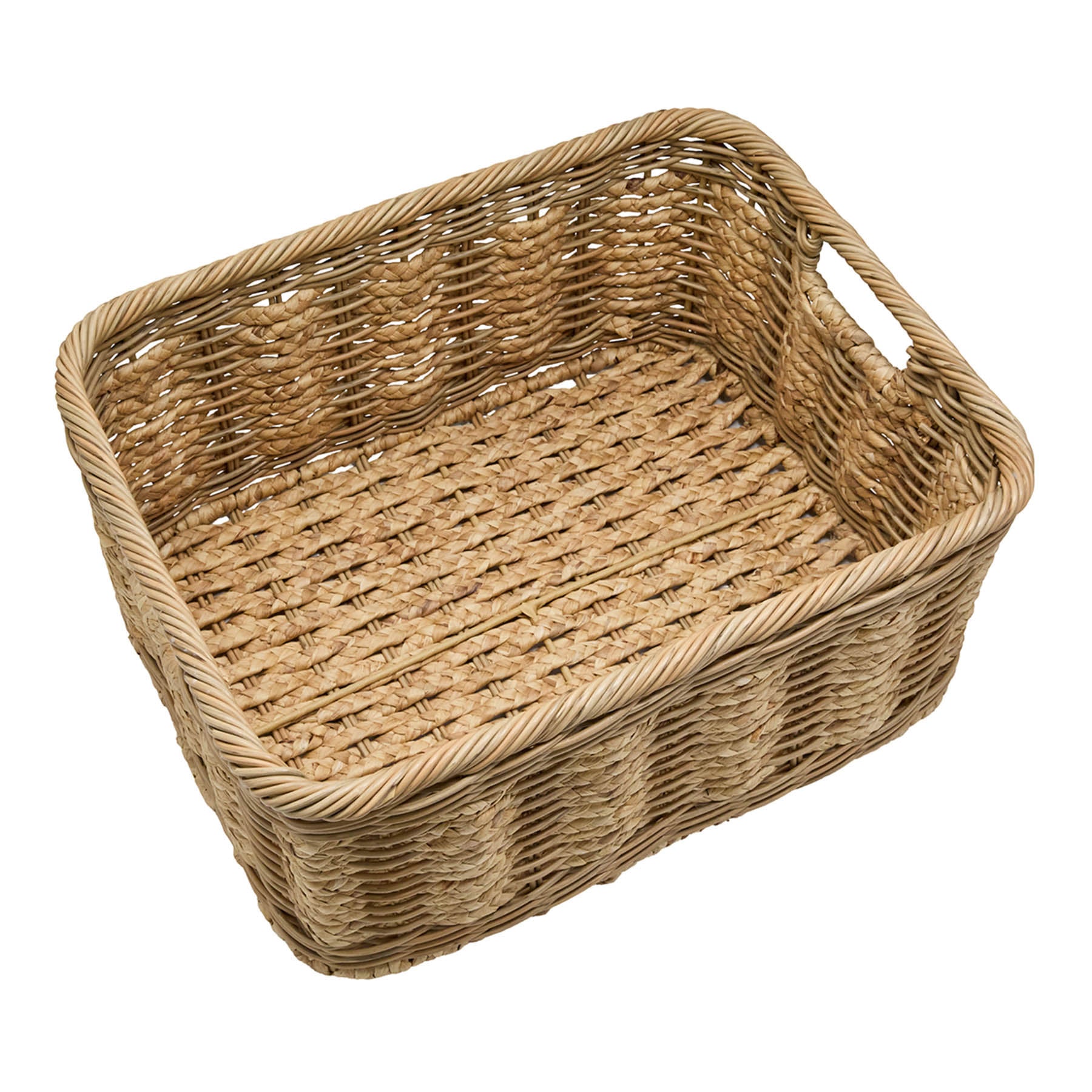 Water Hyacinth Rectangle Storage Basket - Natural, 16.0x12.0x9.0"