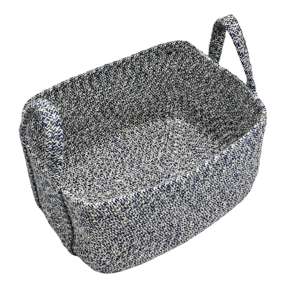 Jute Rectangle Storage Basket - Blue, 16.0x12.0x9.0"