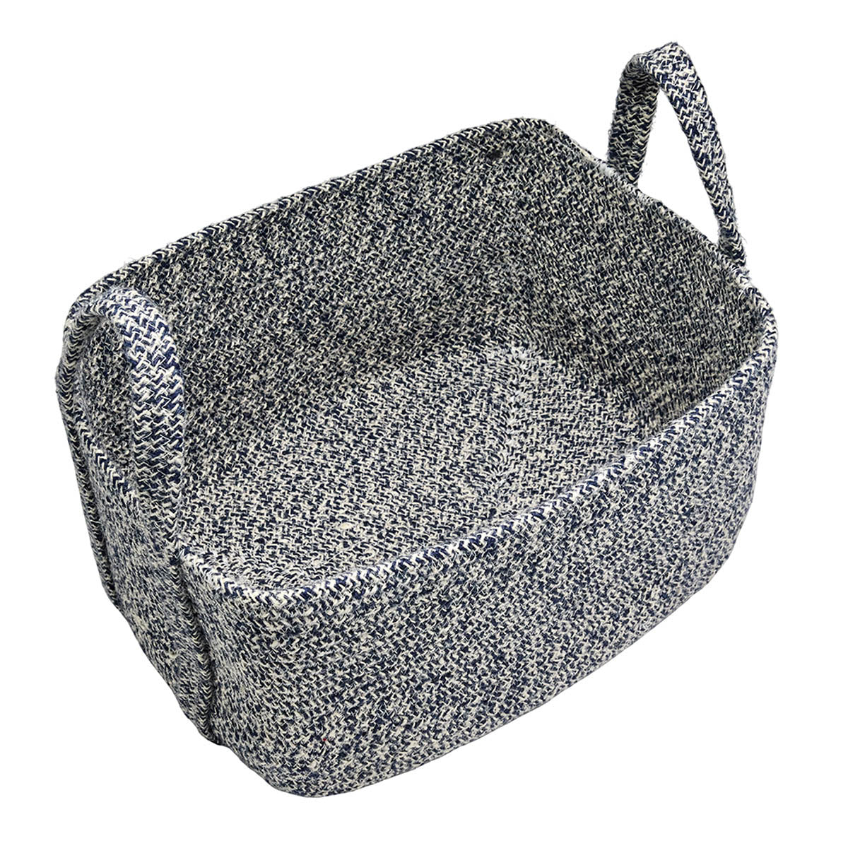 Jute Rectangle Storage Basket - Blue, 16.0x12.0x9.0"