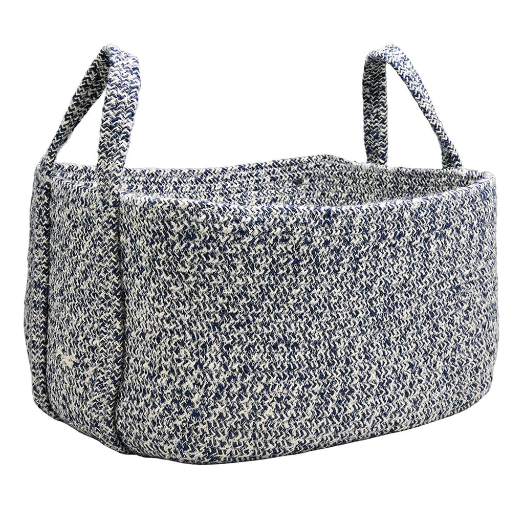 Jute Rectangle Storage Basket - Blue, 16.0x12.0x9.0"