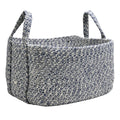 Jute Rectangle Storage Basket - Blue, 16.0x12.0x9.0"